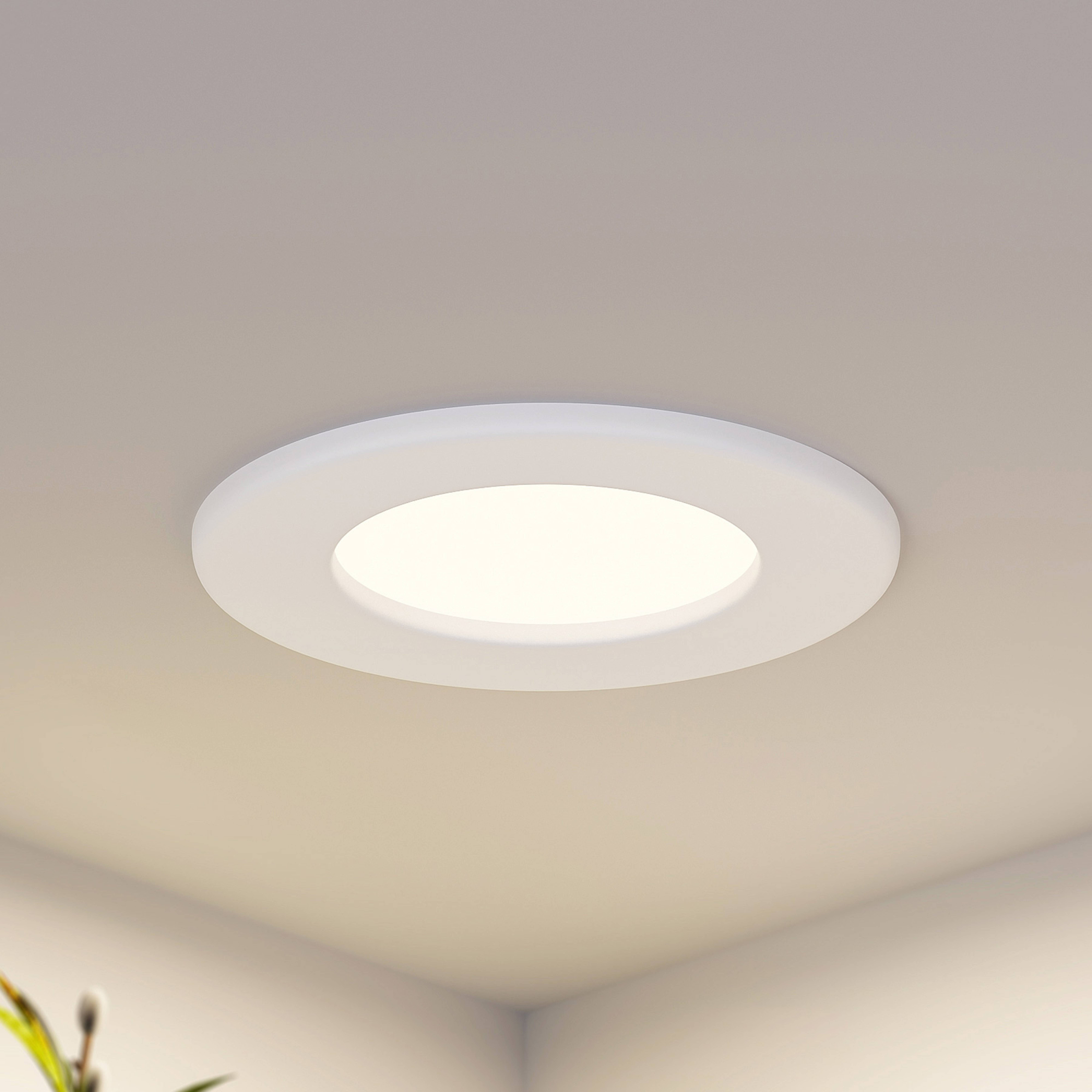 Prios LED recessed light Cadance, white, 11.5 cm, dimmable