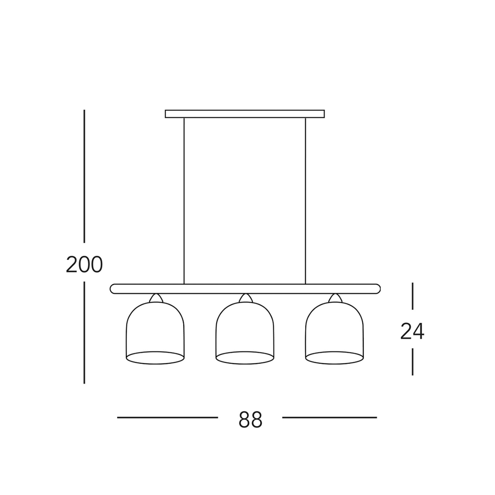 Kolarz Chalet hengelampe, hvit/hjortegullfarget Lengde 88 cm