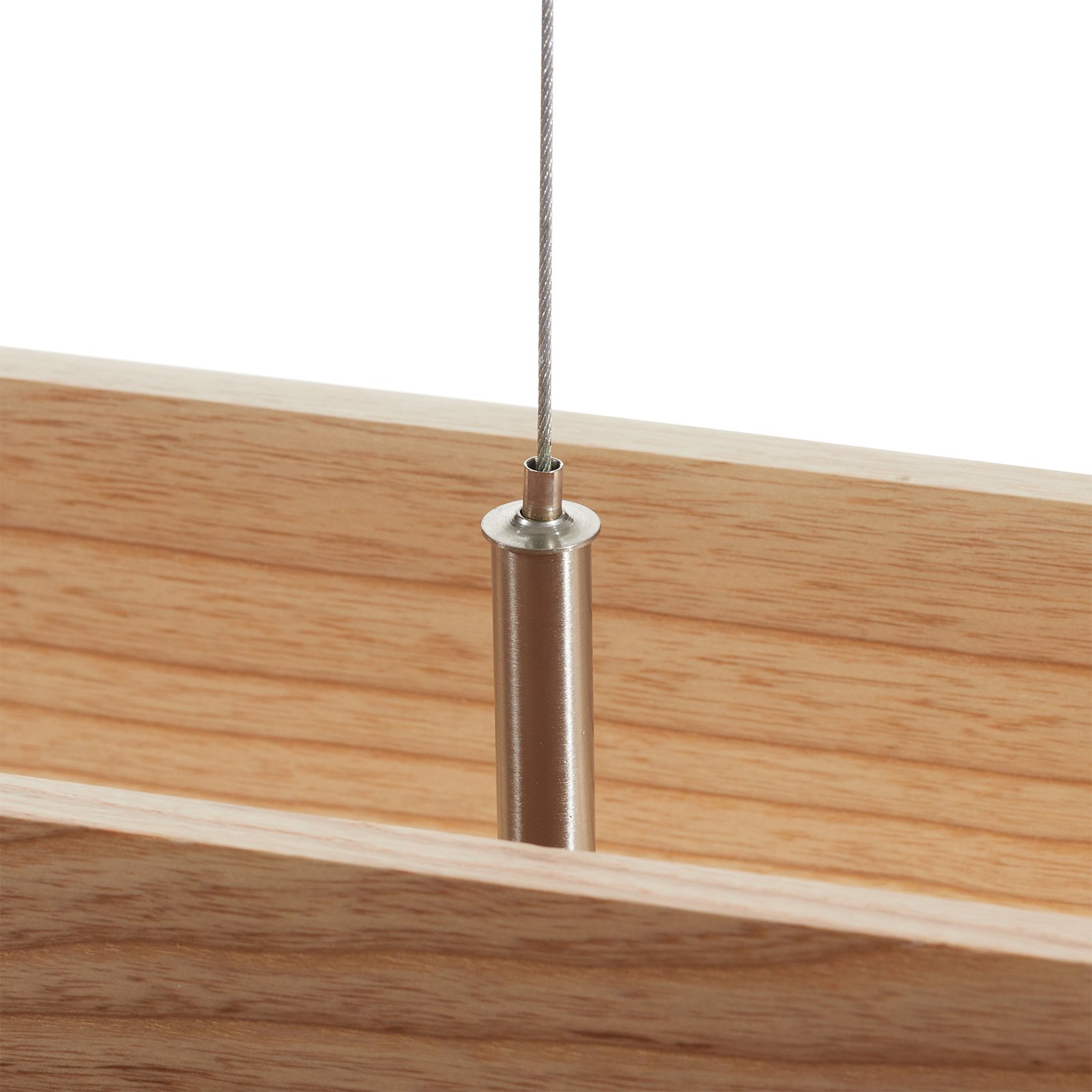 LED-hänglampa Ash med skärm av ljust trä