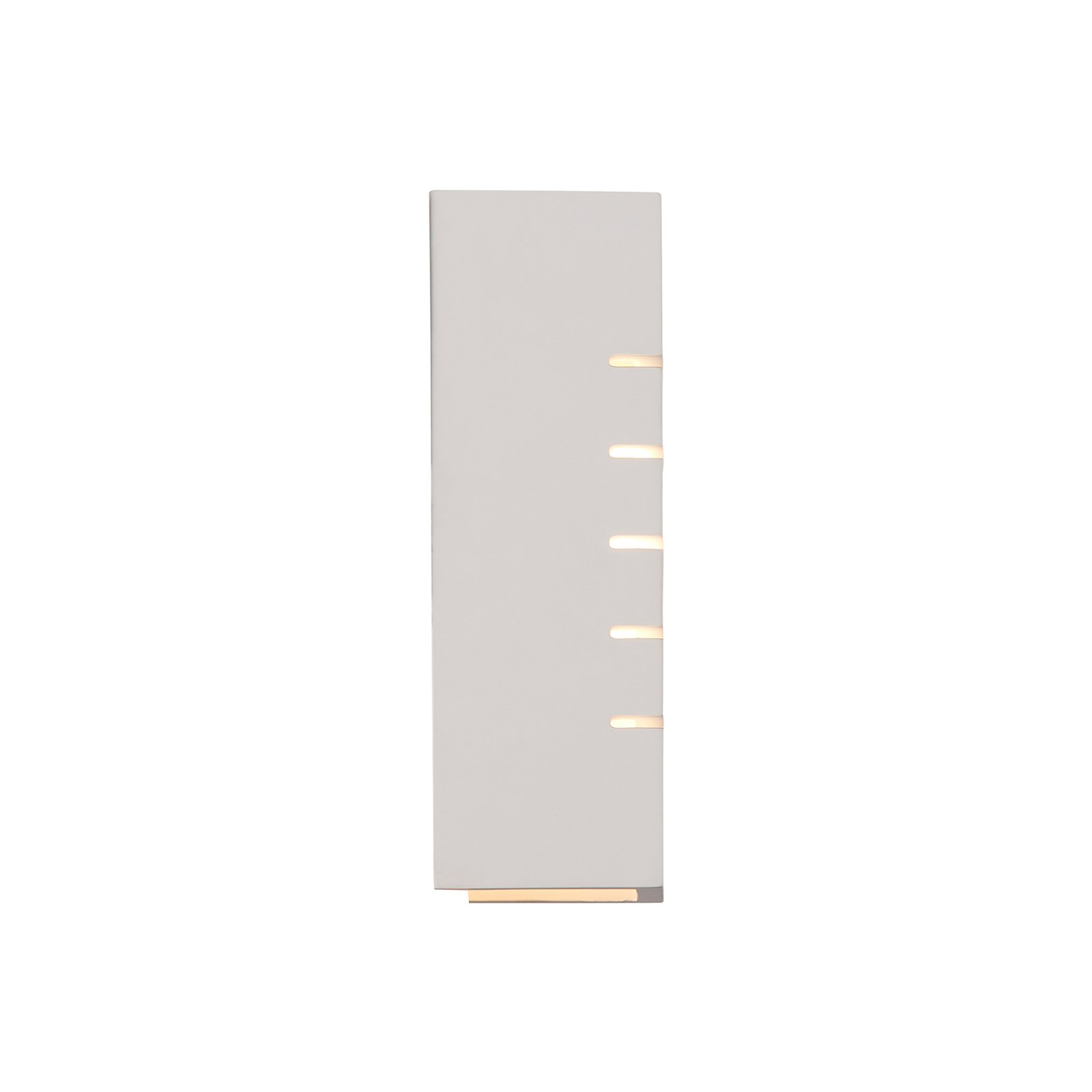 Lancio négyzet alakú falilámpa gipszből, dugóval, fehér színben