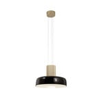 LED pendant light Lunar, black/gold, glass, CCT, dimmable