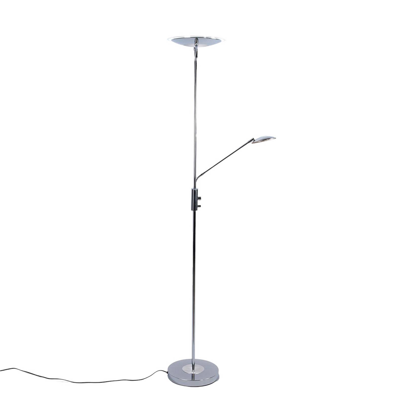 Lampadaire LED Aras avec liseuse chromé