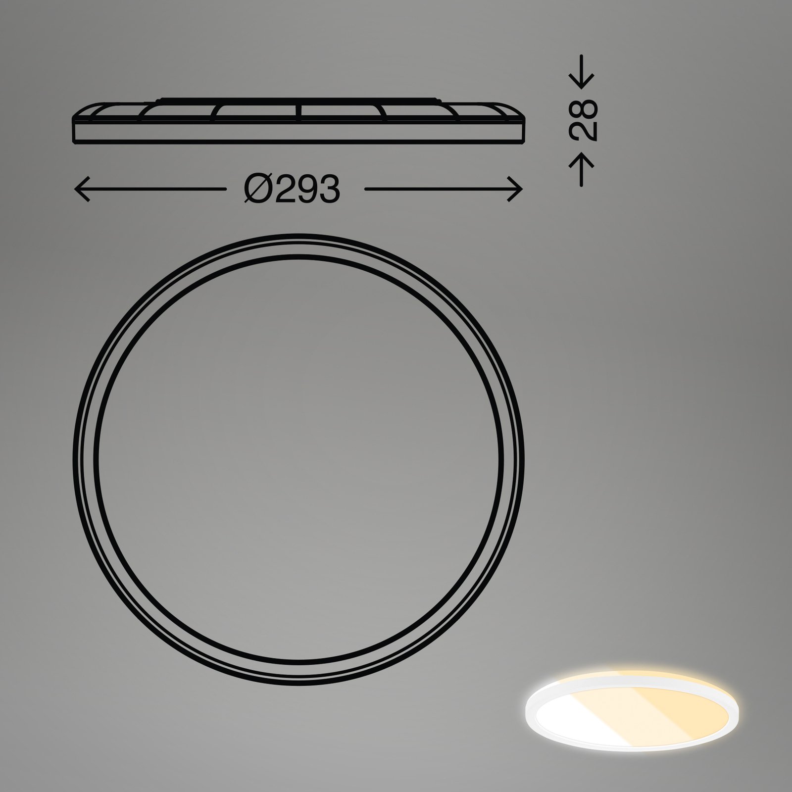 LED-paneel 7555 Valgustusvärv reguleeritav, Ø 29,3 cm