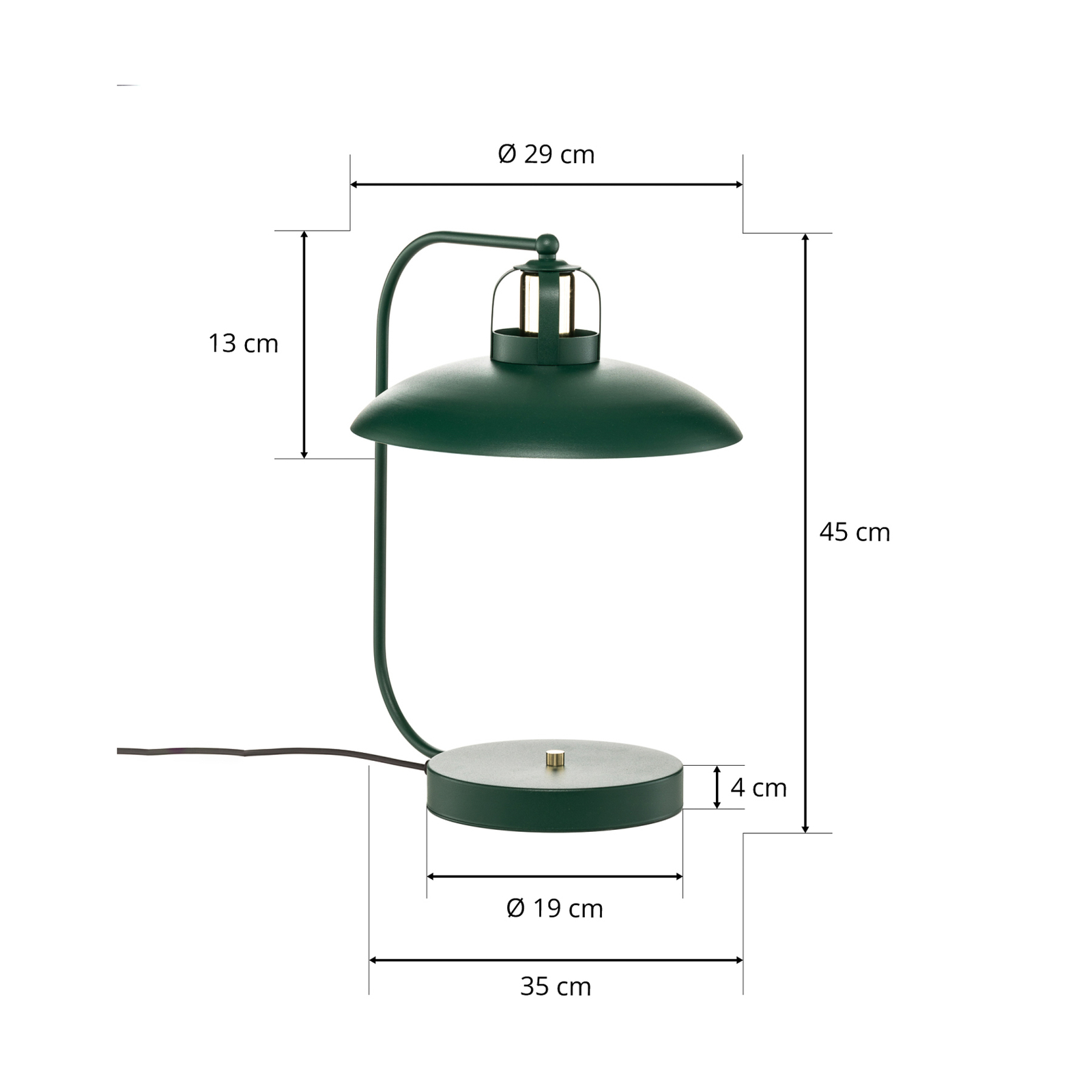 Stolní lampa Felix, zelená/zlatá