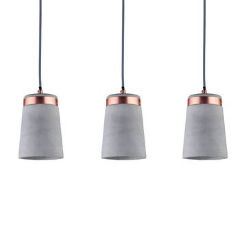 3-lamps hanglamp Stig met betonnen kappen