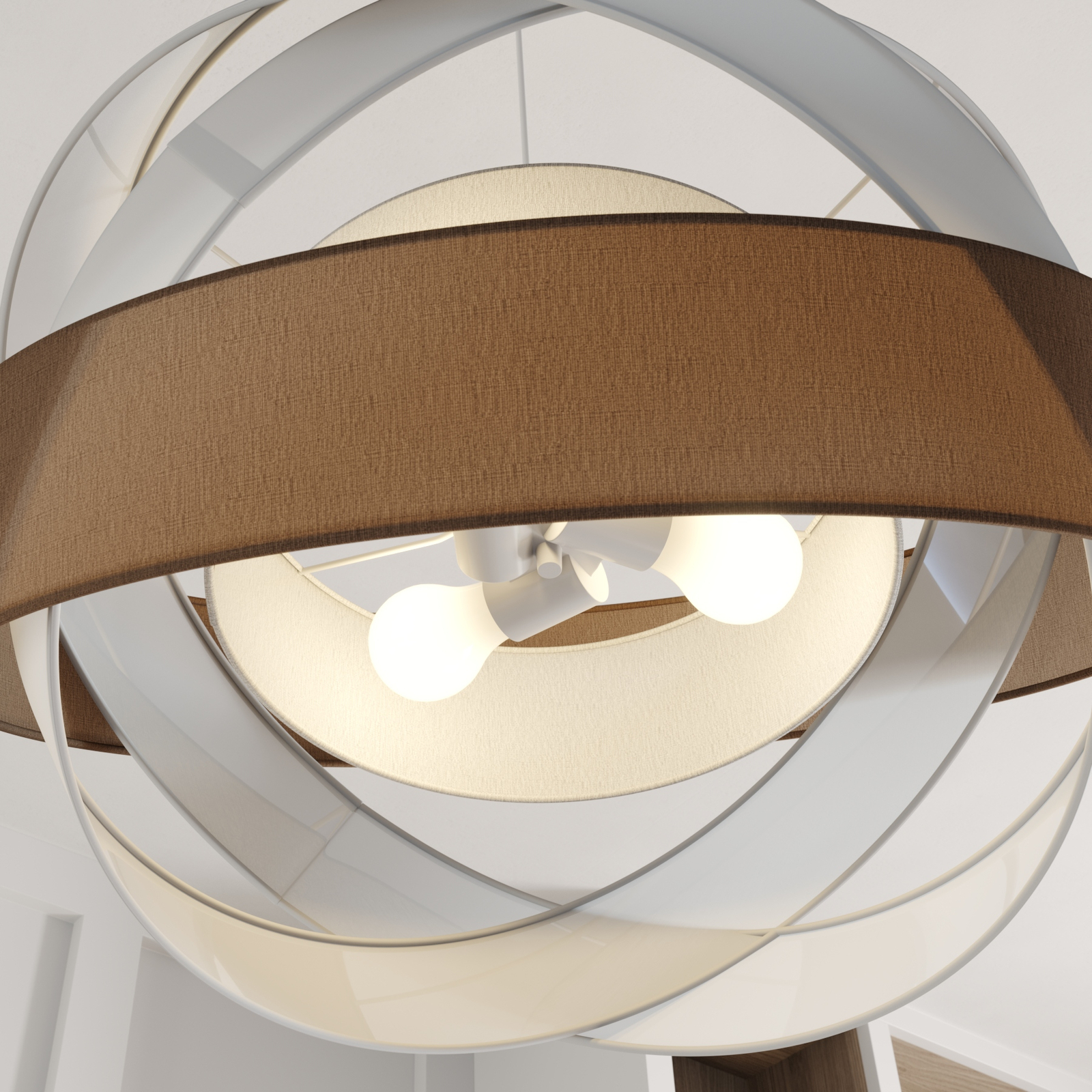 Lindby Simaria lámpara colgante marrón/gris/blanco