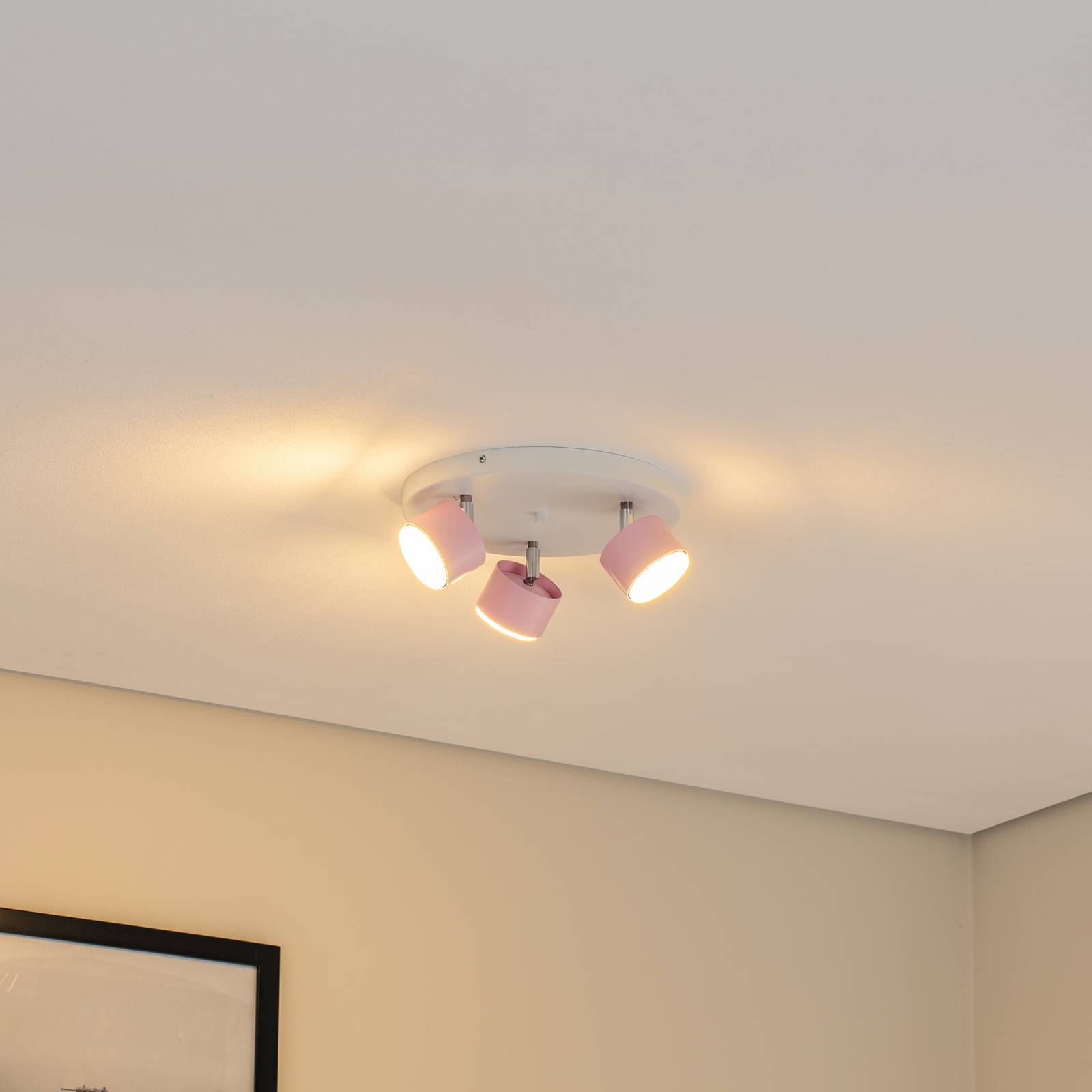 Deckenstrahler Cloudy dreiflammig Rondell rosa günstig online kaufen