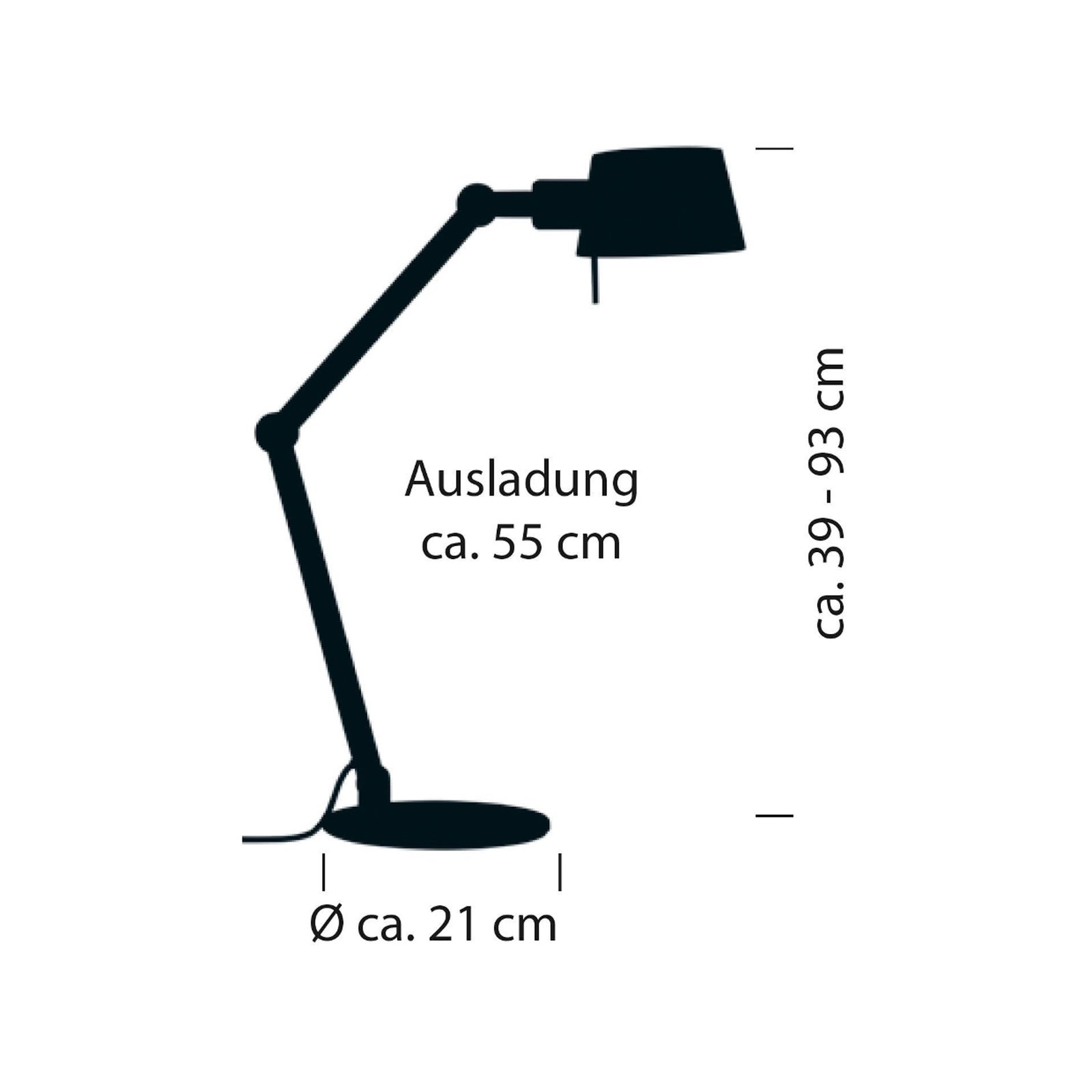 Lampa biurkowa Medo, kolor piaskowy, wysokość 93 cm, E27