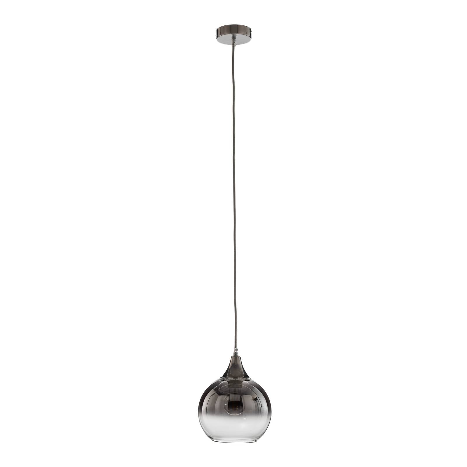 Hängeleuchte Monte aus Glas, einflammig, silber