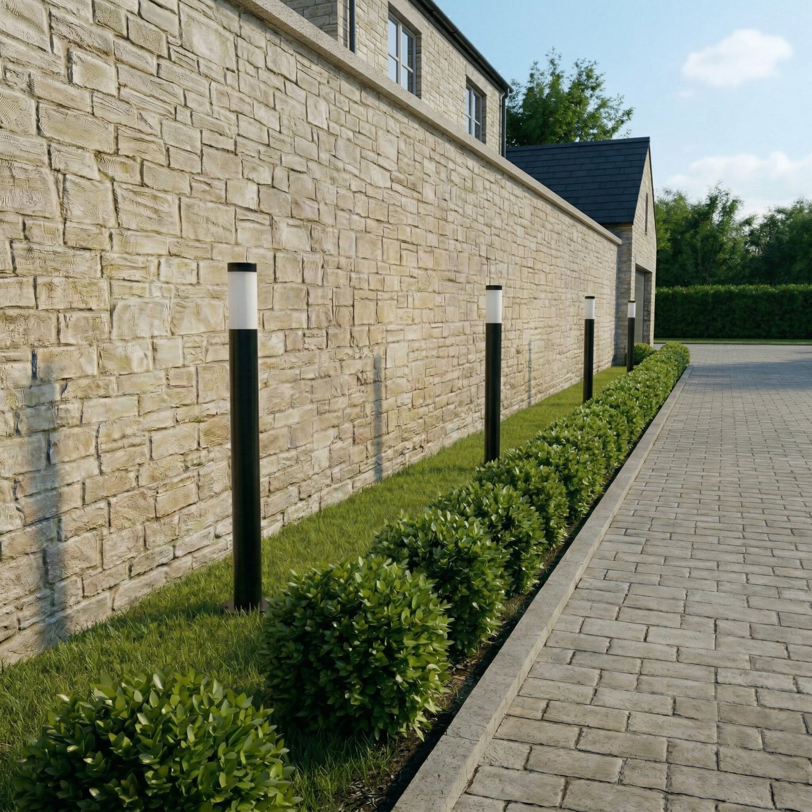 Lindby Statius vejlampe, antracit/opal, jern, 100 cm