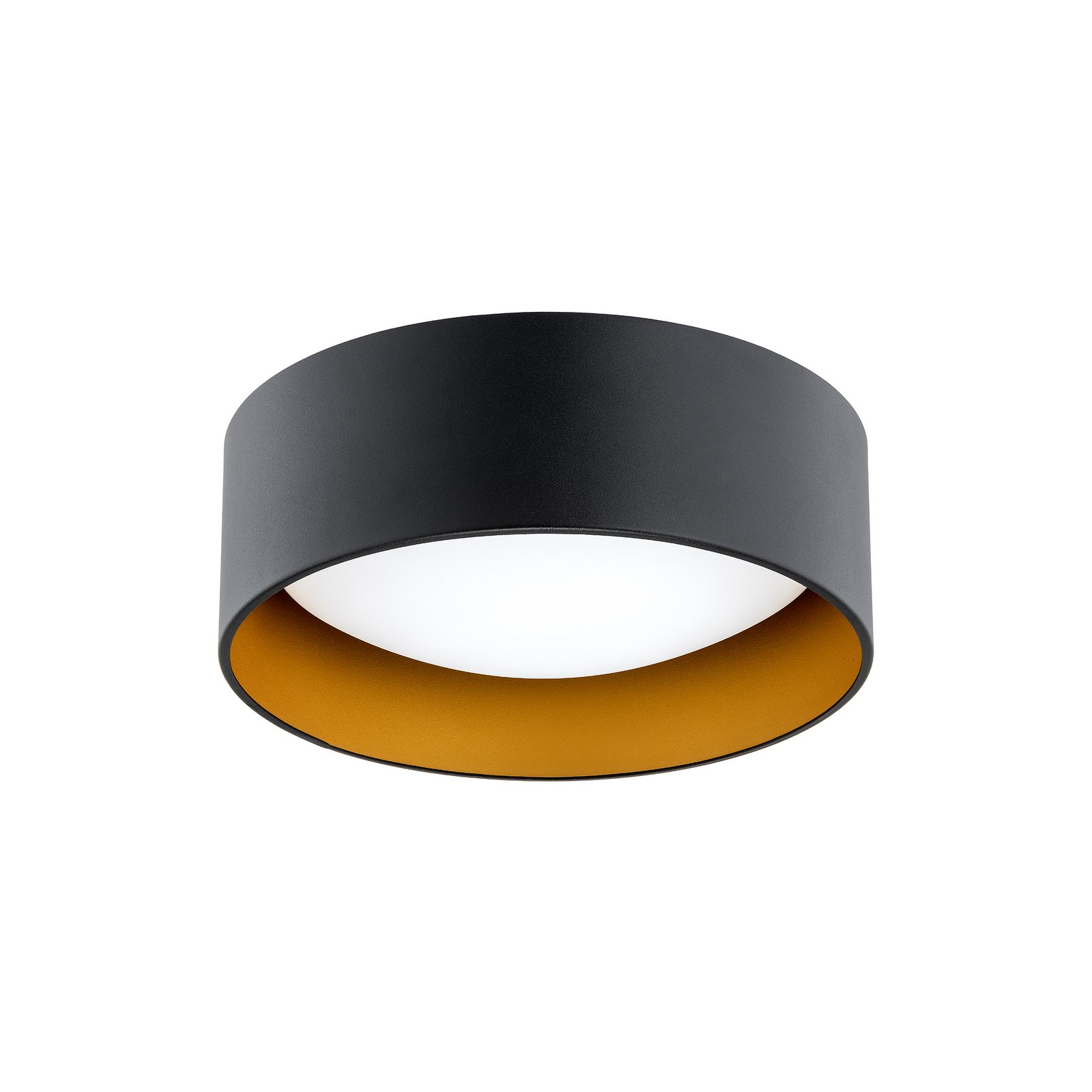 Griestu lampa Riu, melna/zelta, tērauds, Ø 35 cm Griestu lampa Riu, melna/zelta, tērauds, Ø 35 cm