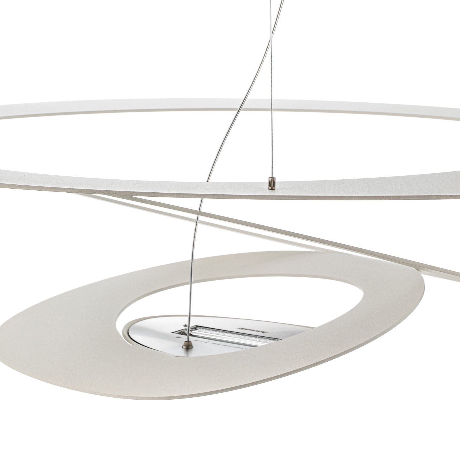 Witte design hanglamp Pirce, 94x97 cm