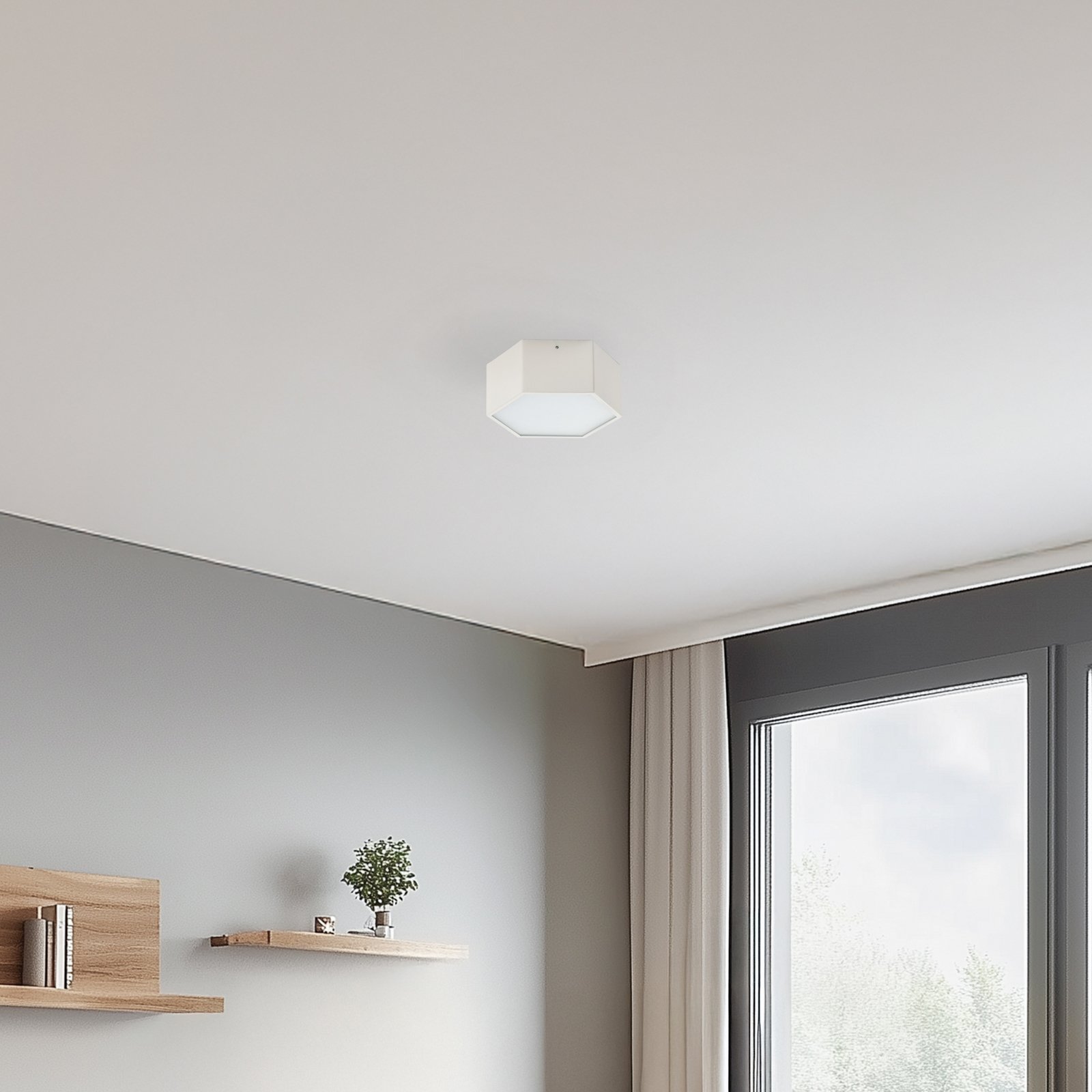 Plafonnier LED Libre, blanc crème, acier, 3 000 K