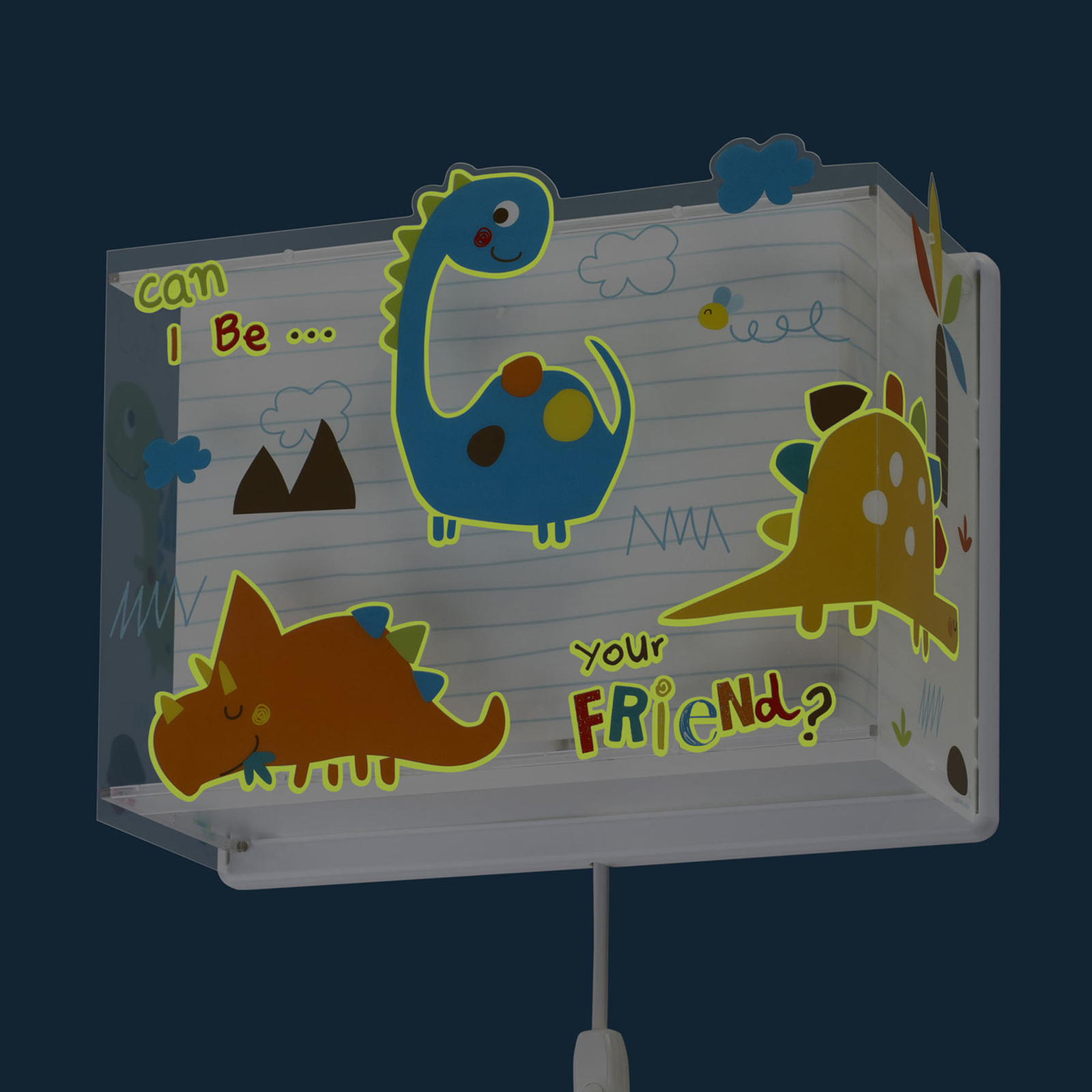 Children's wall light Dinos with plug