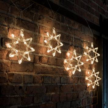 Ghirlanda luminosa LED natalizia, stelle a 8 punte