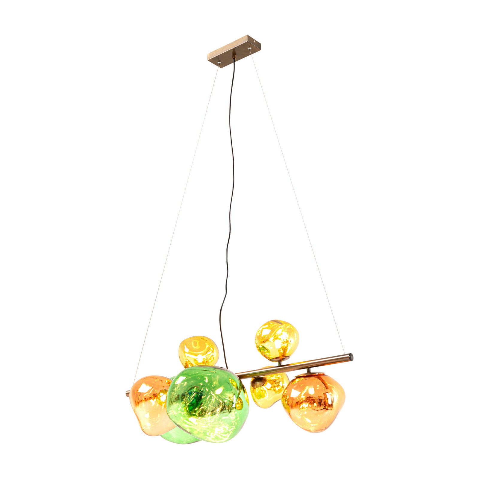 KARE Burbuja pendant light, multicoloured, glass, length 100 cm