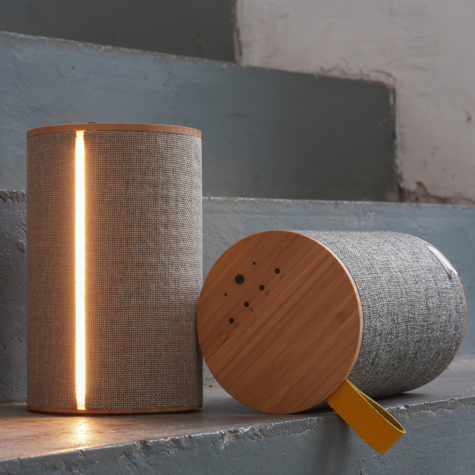 LOOM DESIGN Silo 2 decorative light, Bluetooth speaker, grey