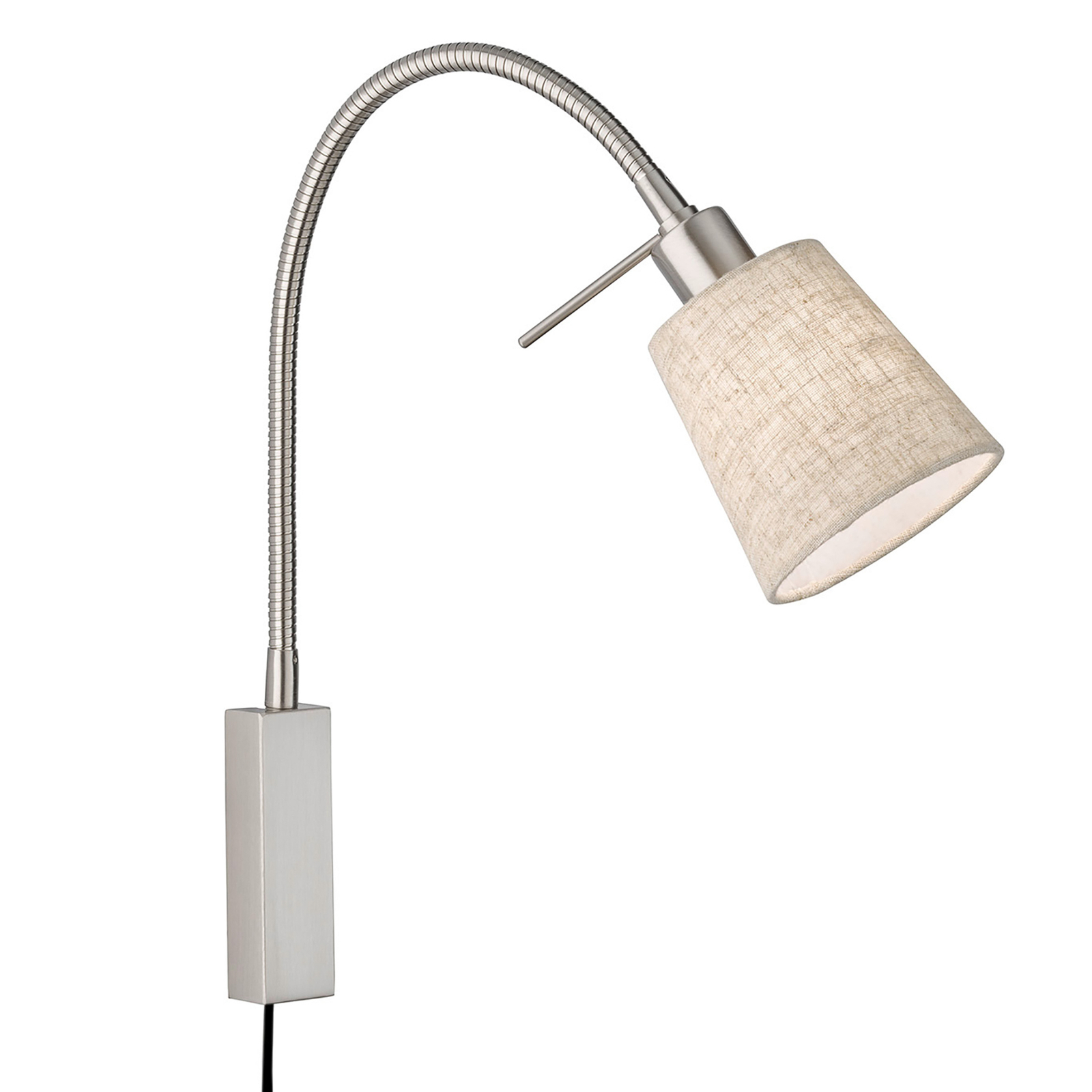 Wolke wall light made of linen with flexible arm