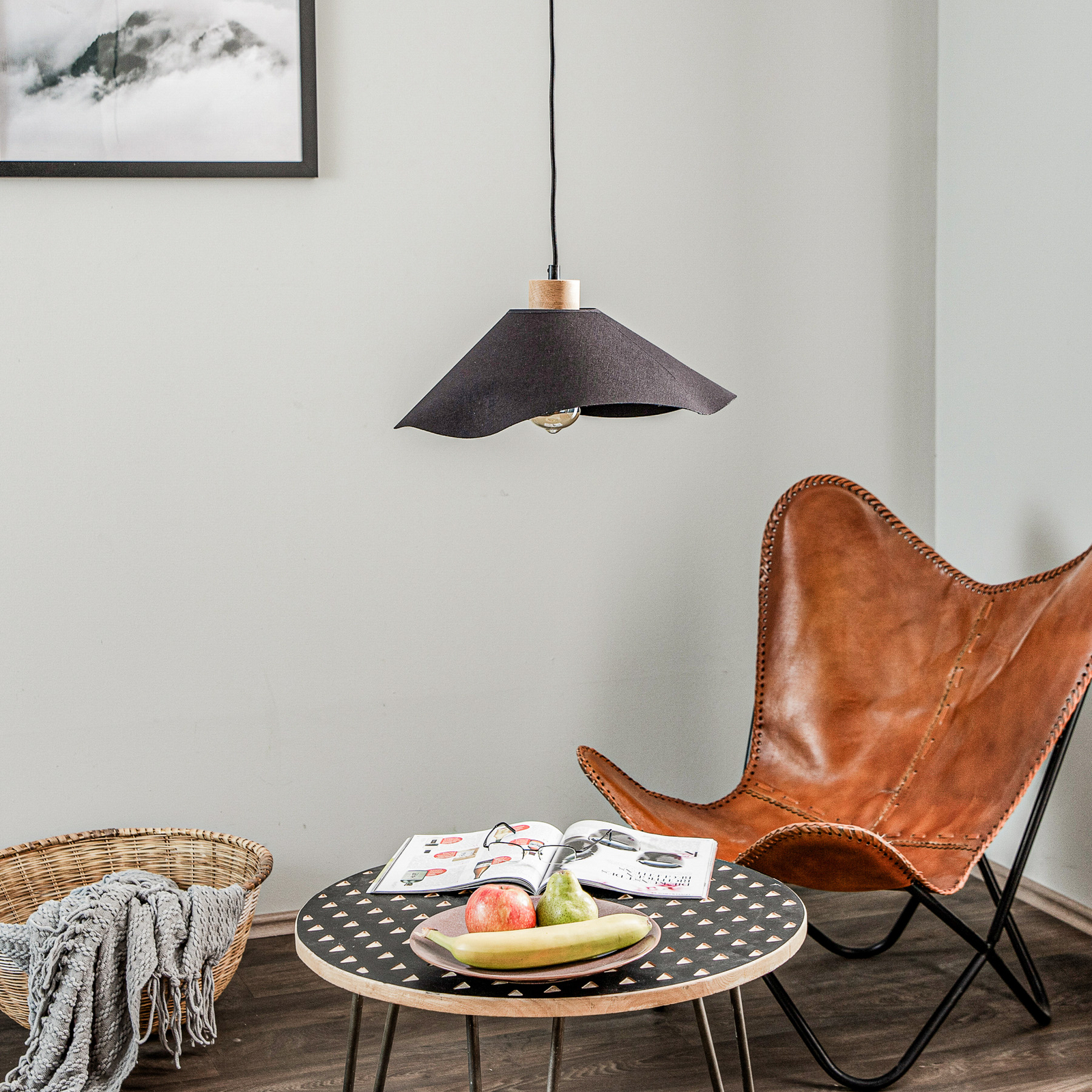 Marian Hängeleuchte, schwarz, Ø 40 cm, Envostar