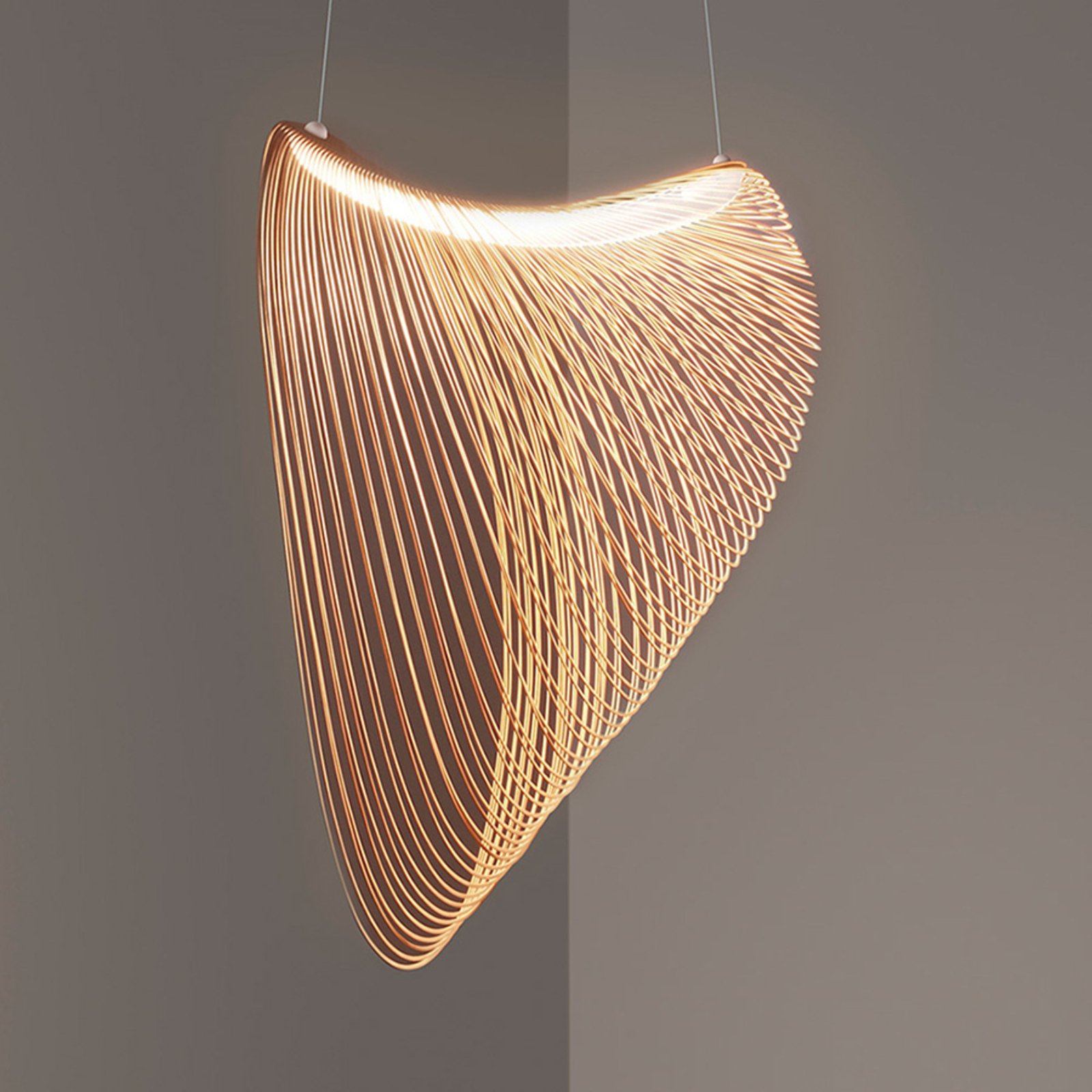 Illan LED-Hängelampe Holz dimmbar Ø 100 cm - Luceplan