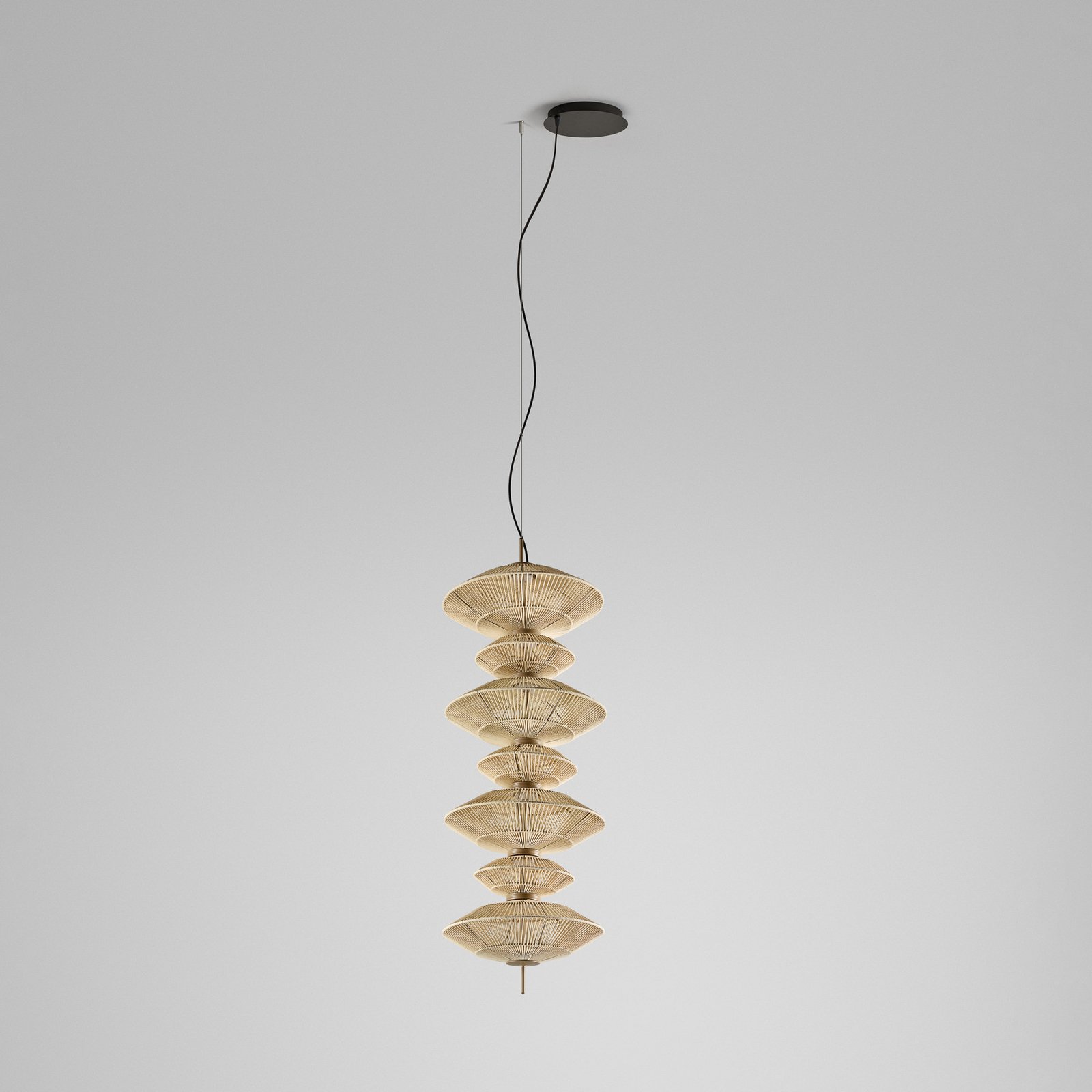 Bover LED pendant light Yuyun S/7C, dimmable 0-10V, beige Bover LED pendant light Yuyun S/7C, dimmable 0-10V, beige