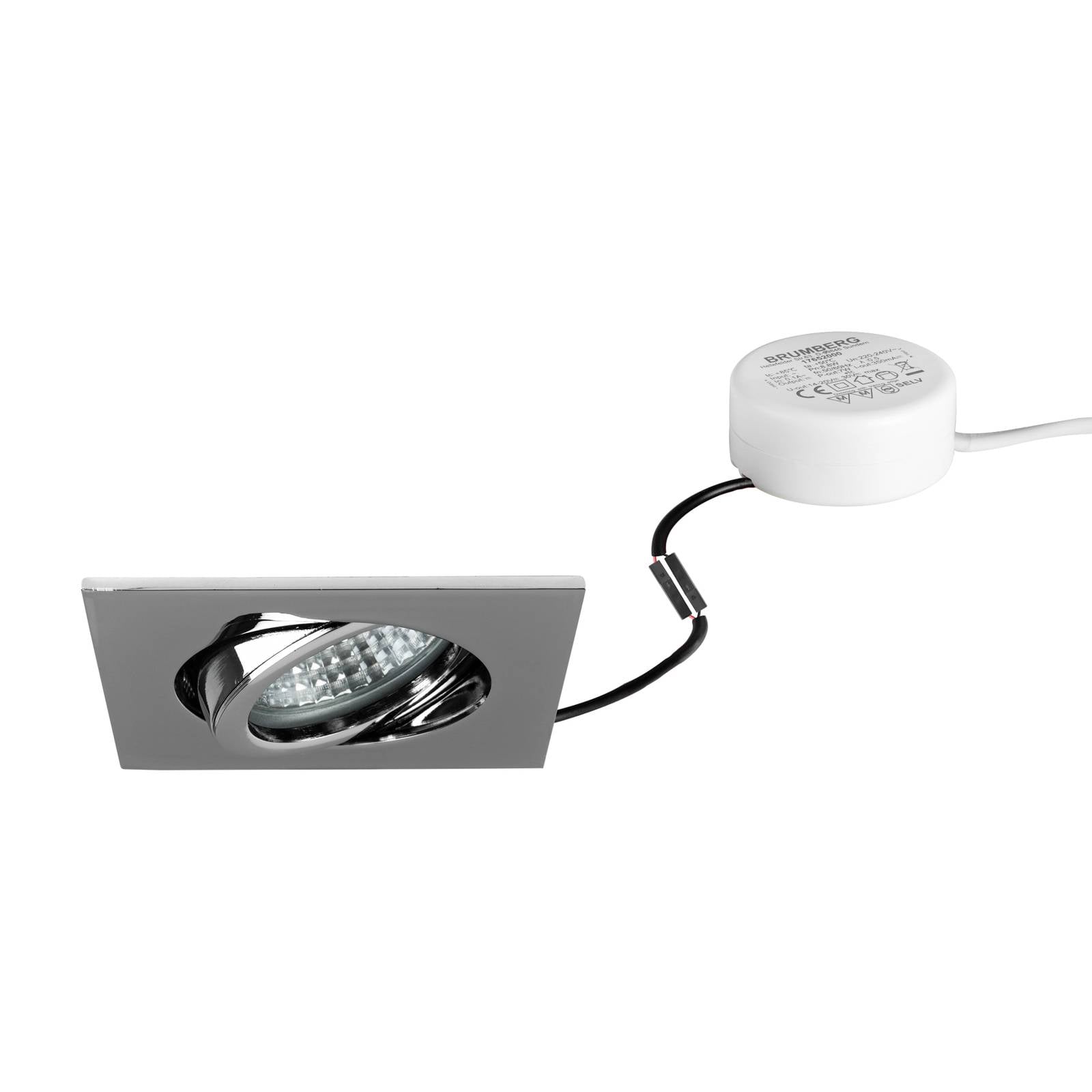 BRUMBERG LED-Einbauspot Tirrel-S, RC, Treiber rund, chrom