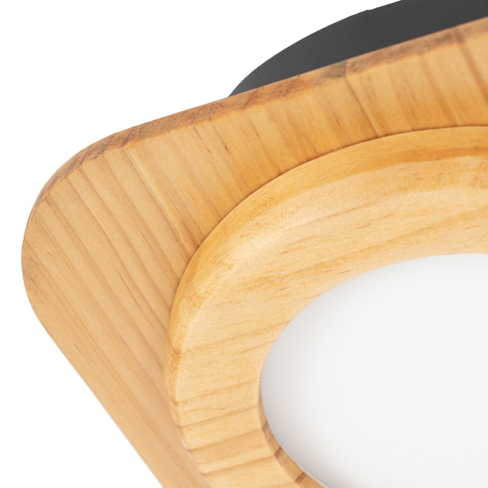 Lindby Joren LED-Spot Holz vierflammig rund