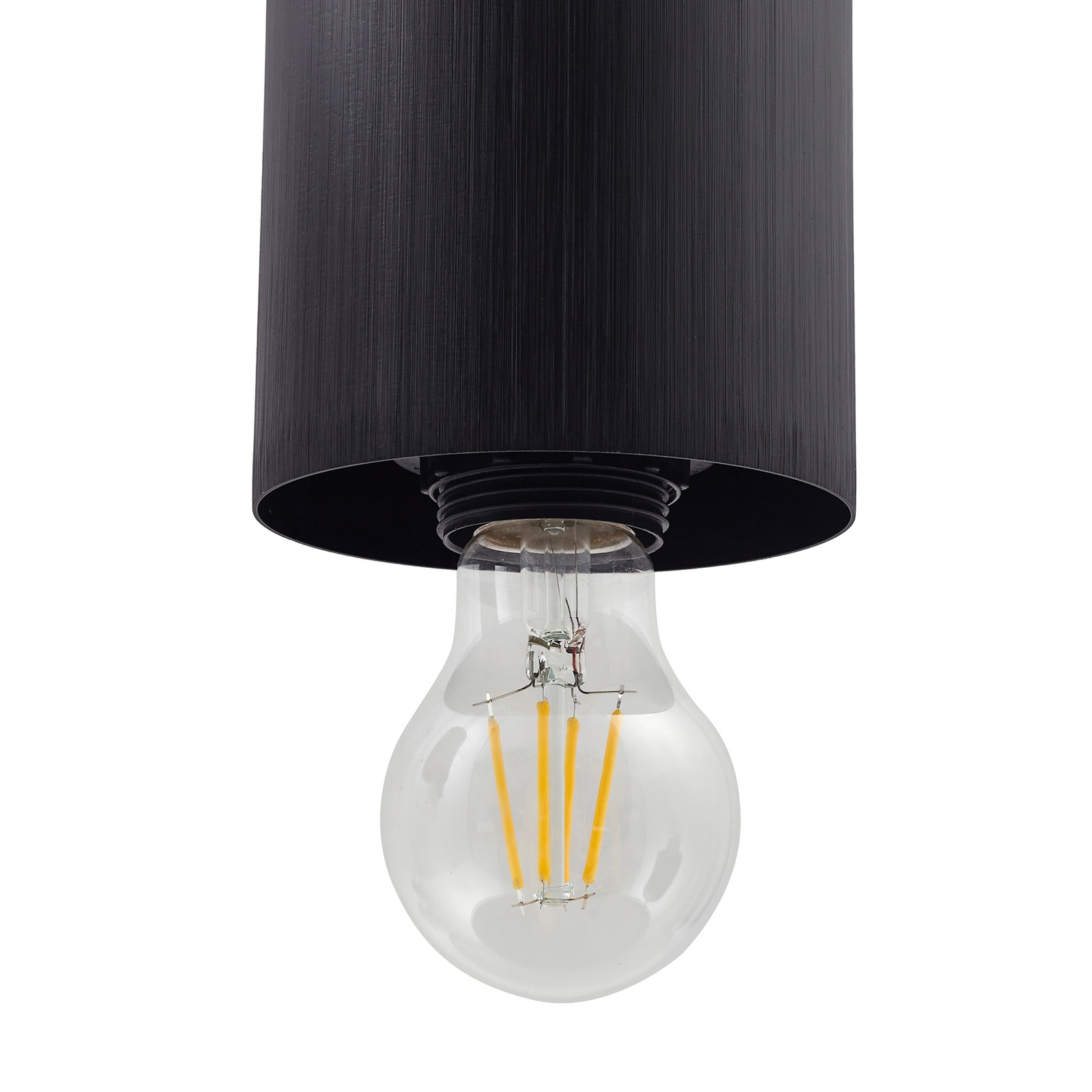 Lindby pendant light Svante, 1-bulb, black, glass, Ø 10cm