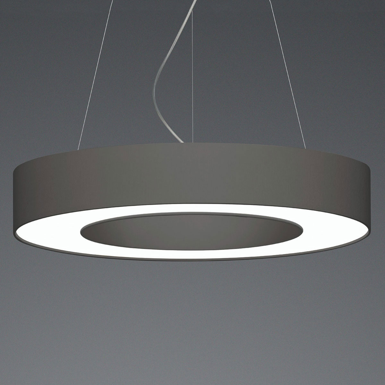 LED-Pendelleuchte Donut dimmbar mit Chintz-Schirm