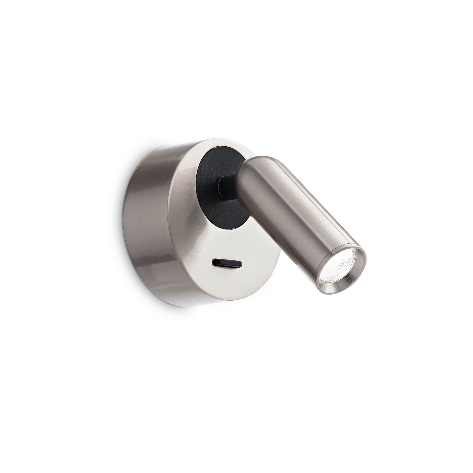 Ideal Lux LED zidni reflektor Bean, Ø 7 cm, metal boje nikla
