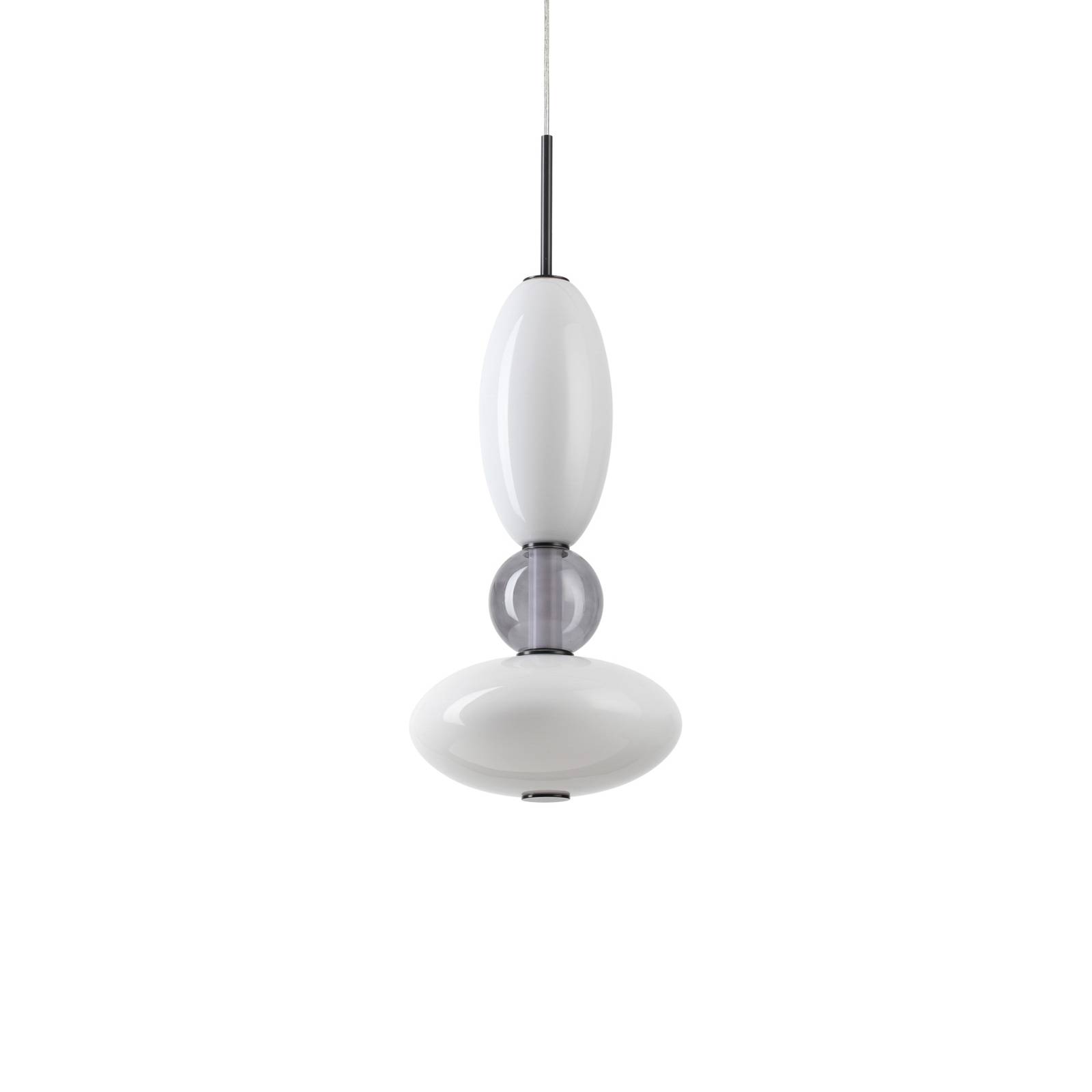 Ideal Lux LED-Hängeleuchte Lumiere-1, Glas opal/grau