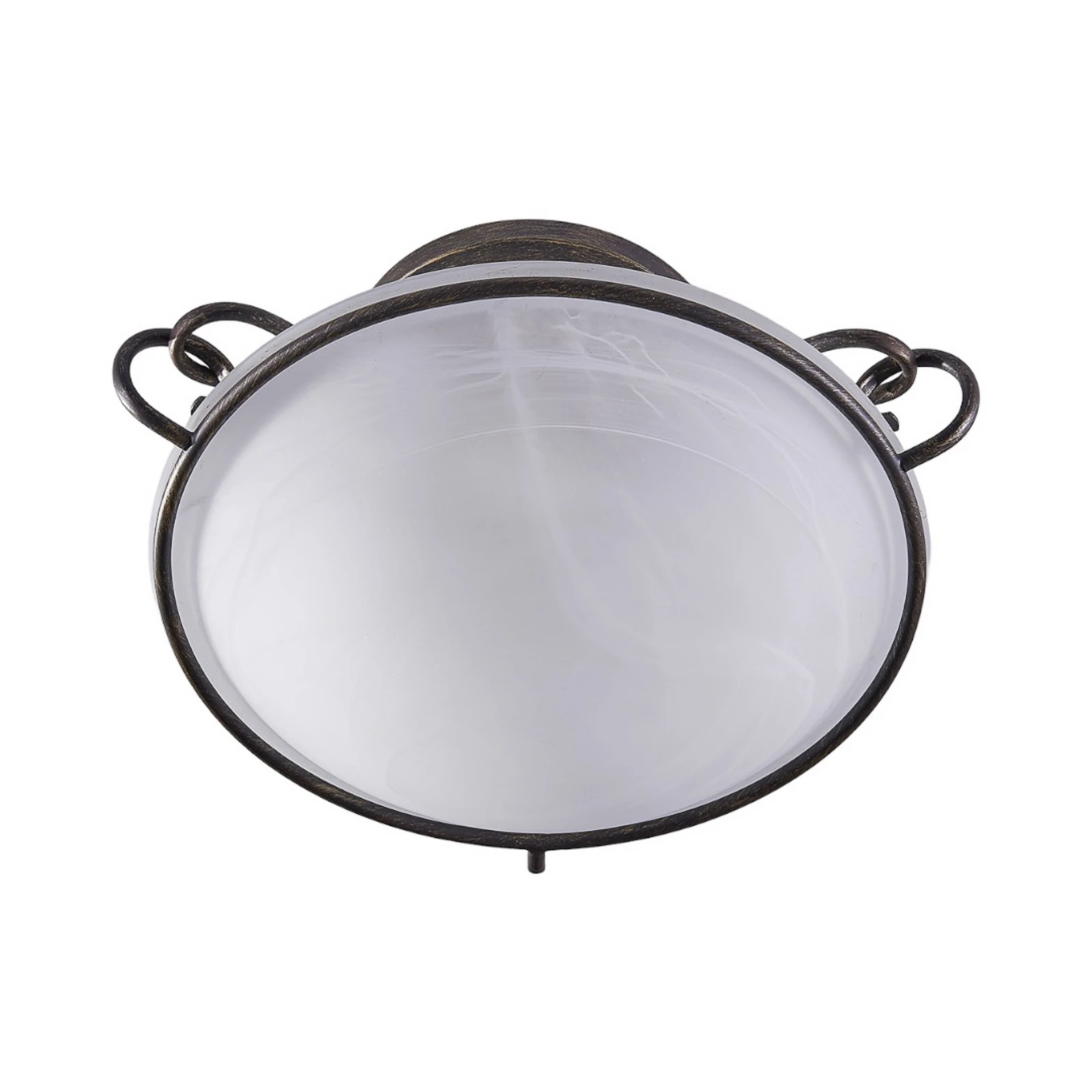 Plafoniera Lindby Rando, argento antico, vetro, Ø 50 cm, E27