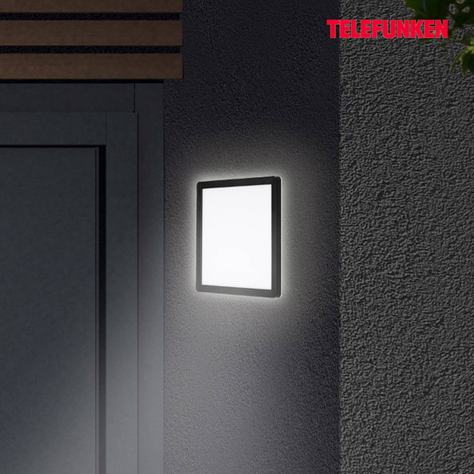 Telefunken Applique d’extérieur LED Nizza 25x25cm noir