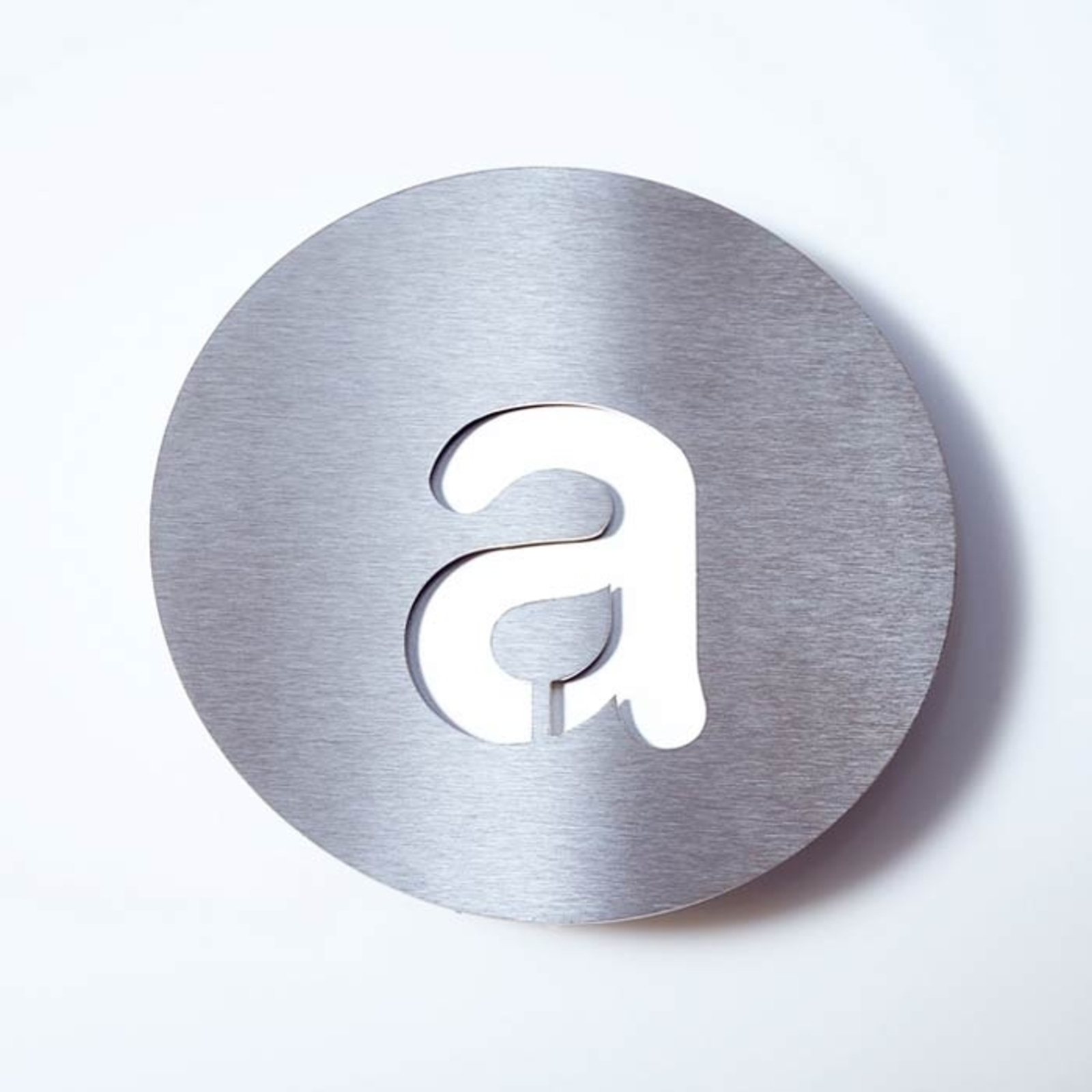 Round stainless steel house number - a
