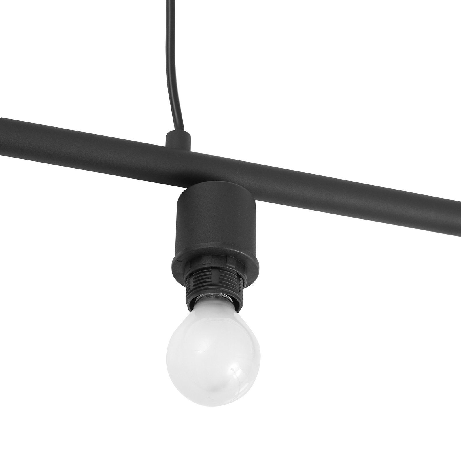 Lindby suspension Vasilia, 75 cm, noir/or, tissu