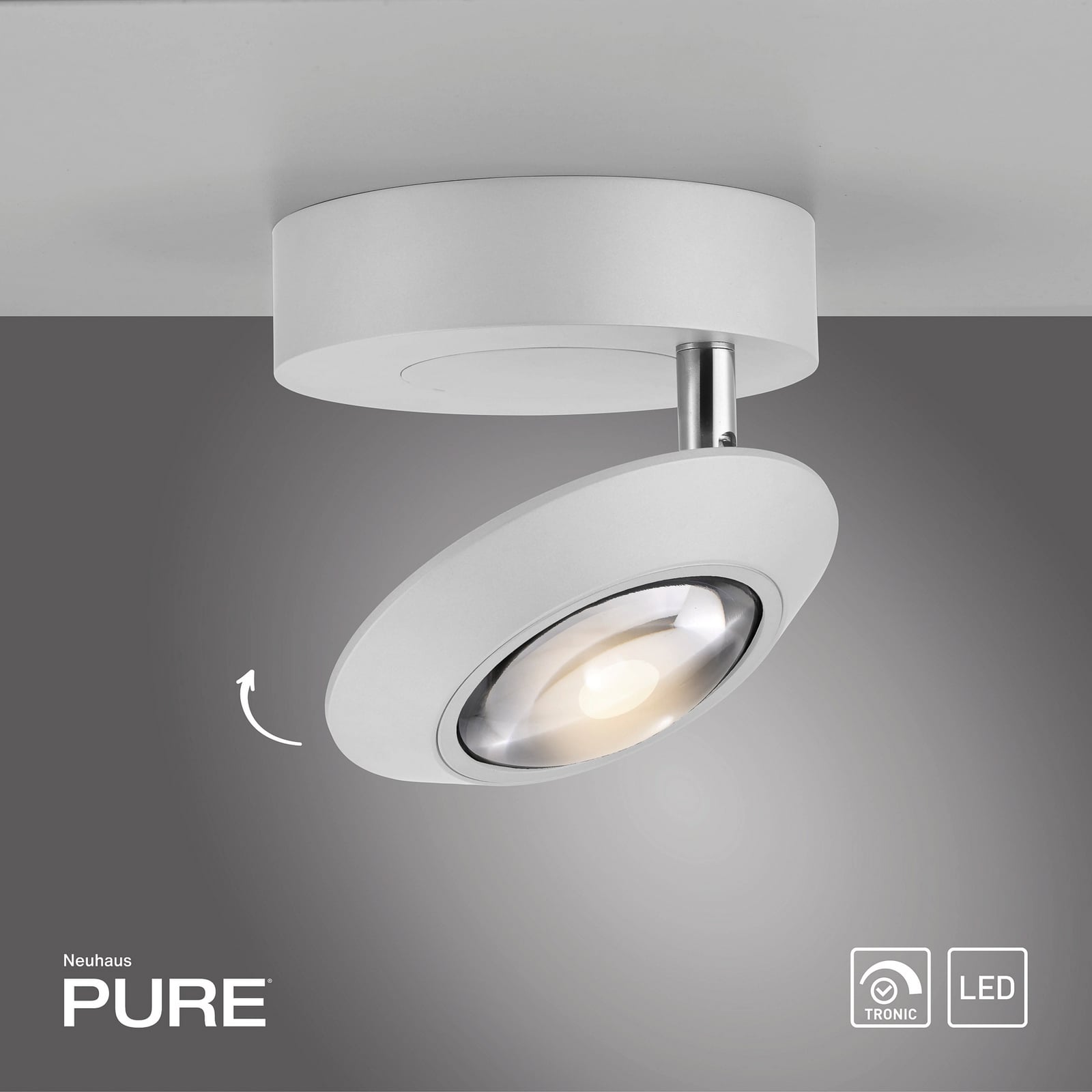 Oculis LED-Deckenlampe, weiß, Ø 15 cm, Eisen/Glas - PURE Oculis LED-Deckenlampe, weiß, Ø 15 cm, Eisen/Glas - PURE