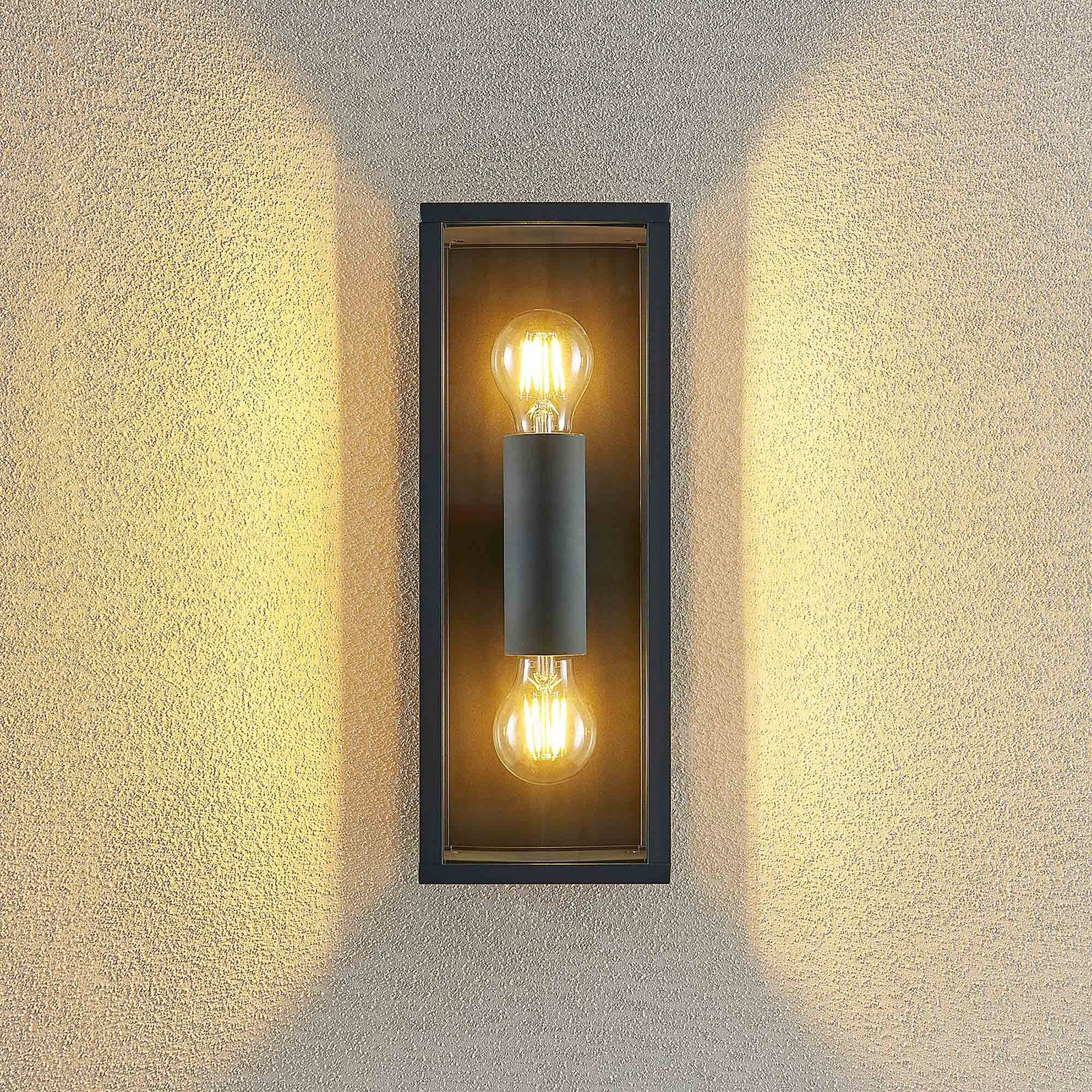 Peldar 2 Kültéri Fali Lámpa Dark Grey - Lindby