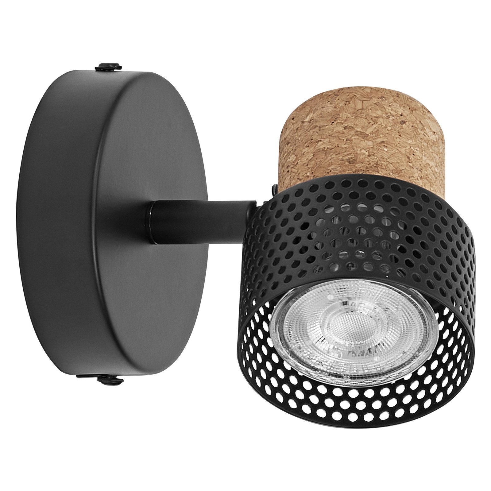 LEDVANCE LED stenski reflektor Cork, GU10, z možnostjo zatemnitve, črn