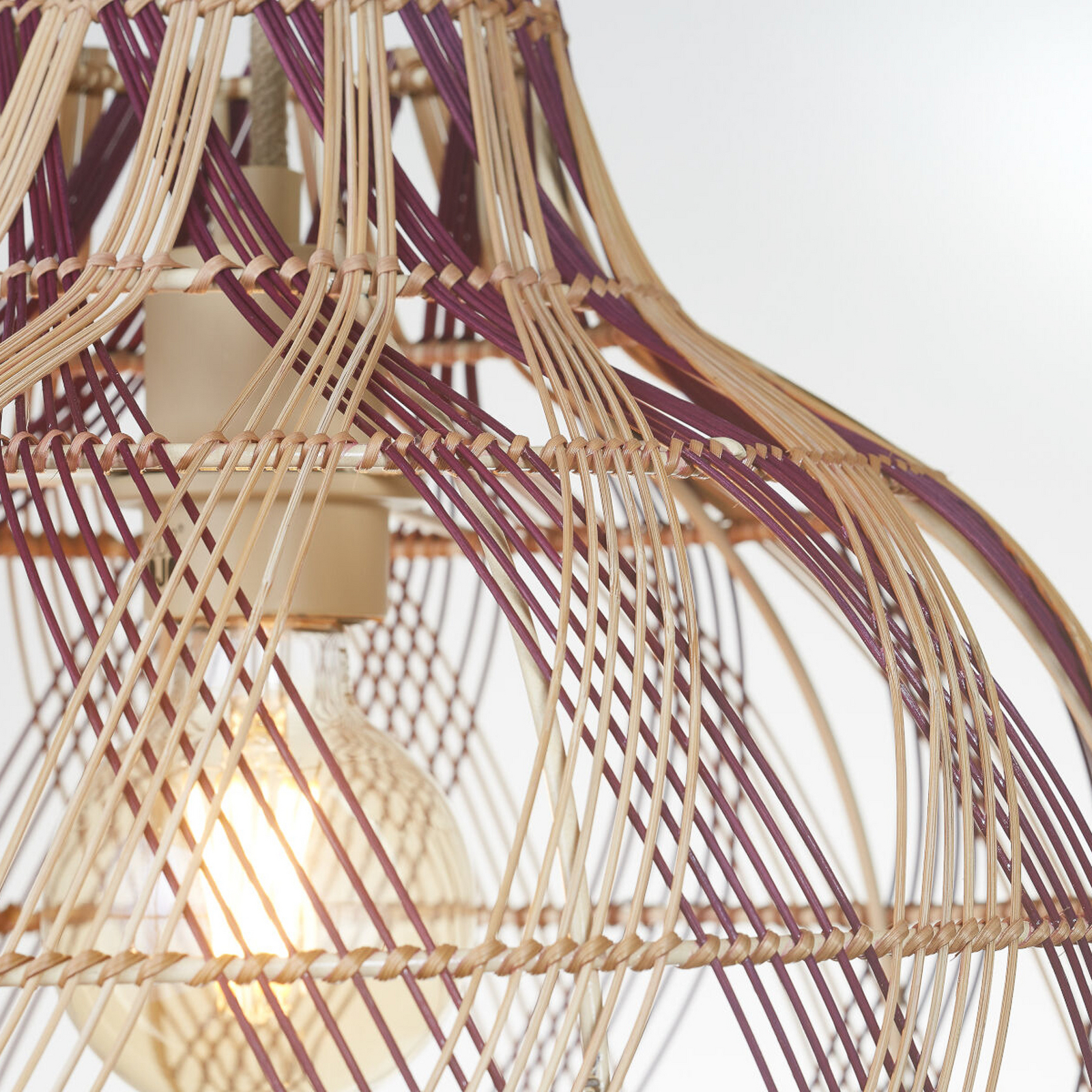 GOOD & MOJO Suspension Mendoza, naturel/rouge, Ø 35 cm, bambou