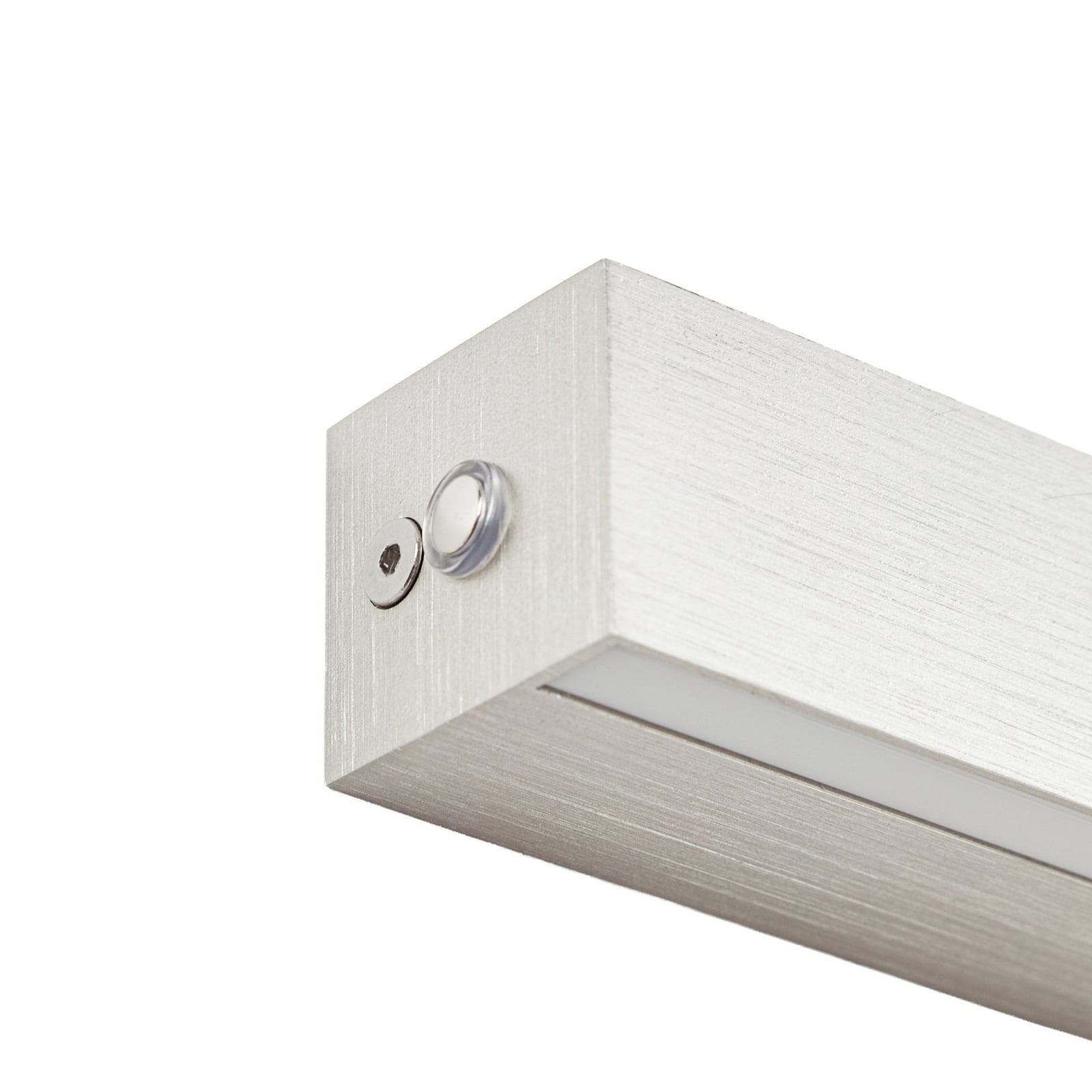 Kinsley LED-vegglampe, nikkel, dimbar, 90 cm, CCT – Lucande Kinsley LED-vegglampe, nikkel, dimbar, 90 cm, CCT – Lucande