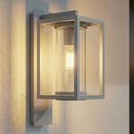 Aplique de exterior Lucande Ferda, con portalámparas inferior, gris, IP44