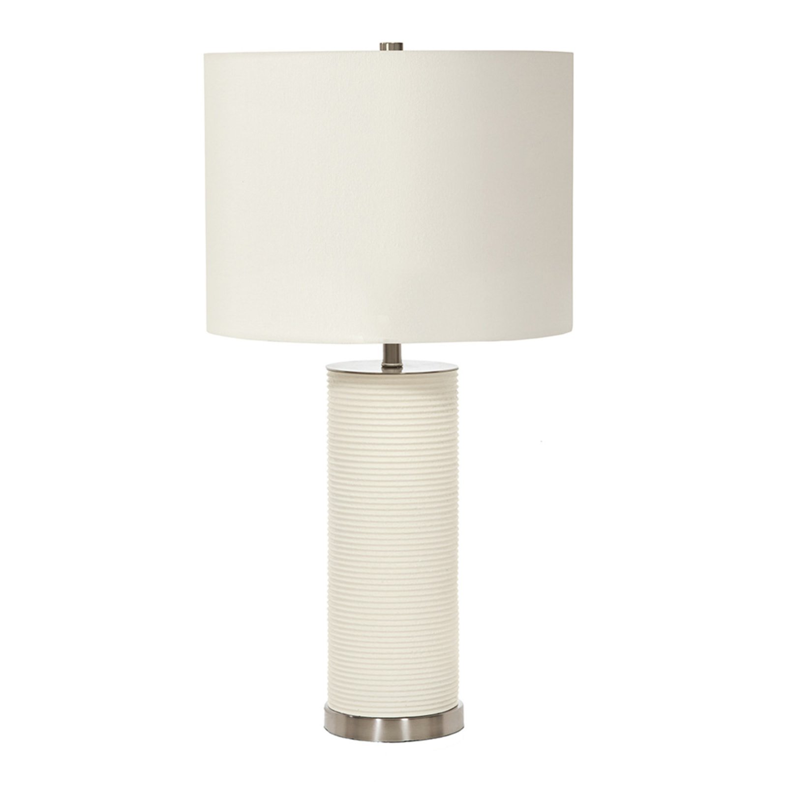 Ripple table lamp, textile and porcelain, white