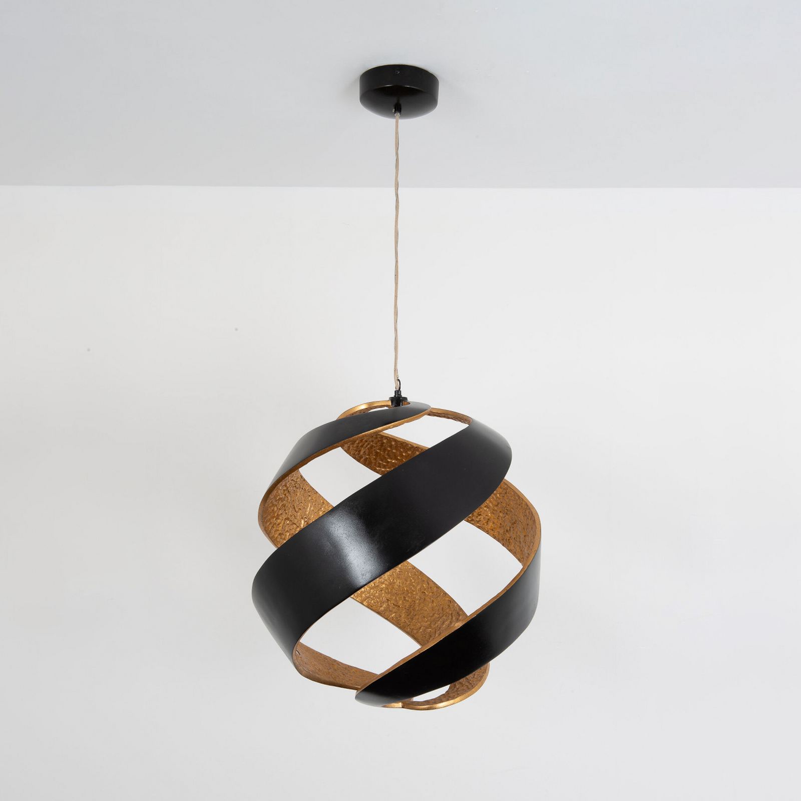 LED hanglamp INFULUCE, zwart/goud, Ø 52 cm, metaal, dimbaar