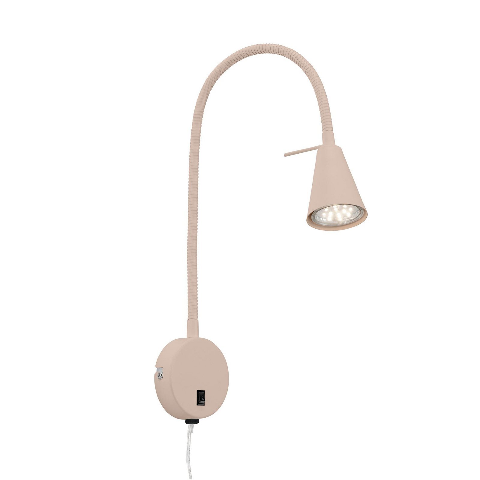 LED wall light Tusa, beige, metal, 45 cm, flexible arm, GU10