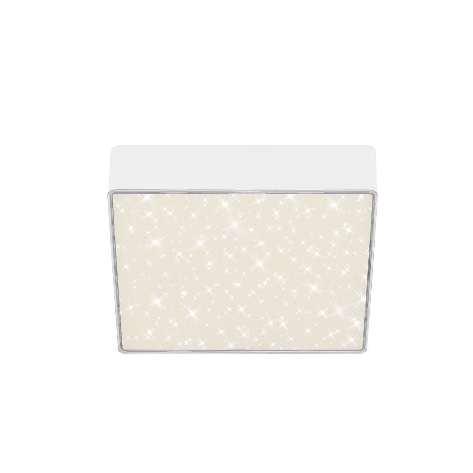 Flame Star LED ceiling lamp, square, star decor