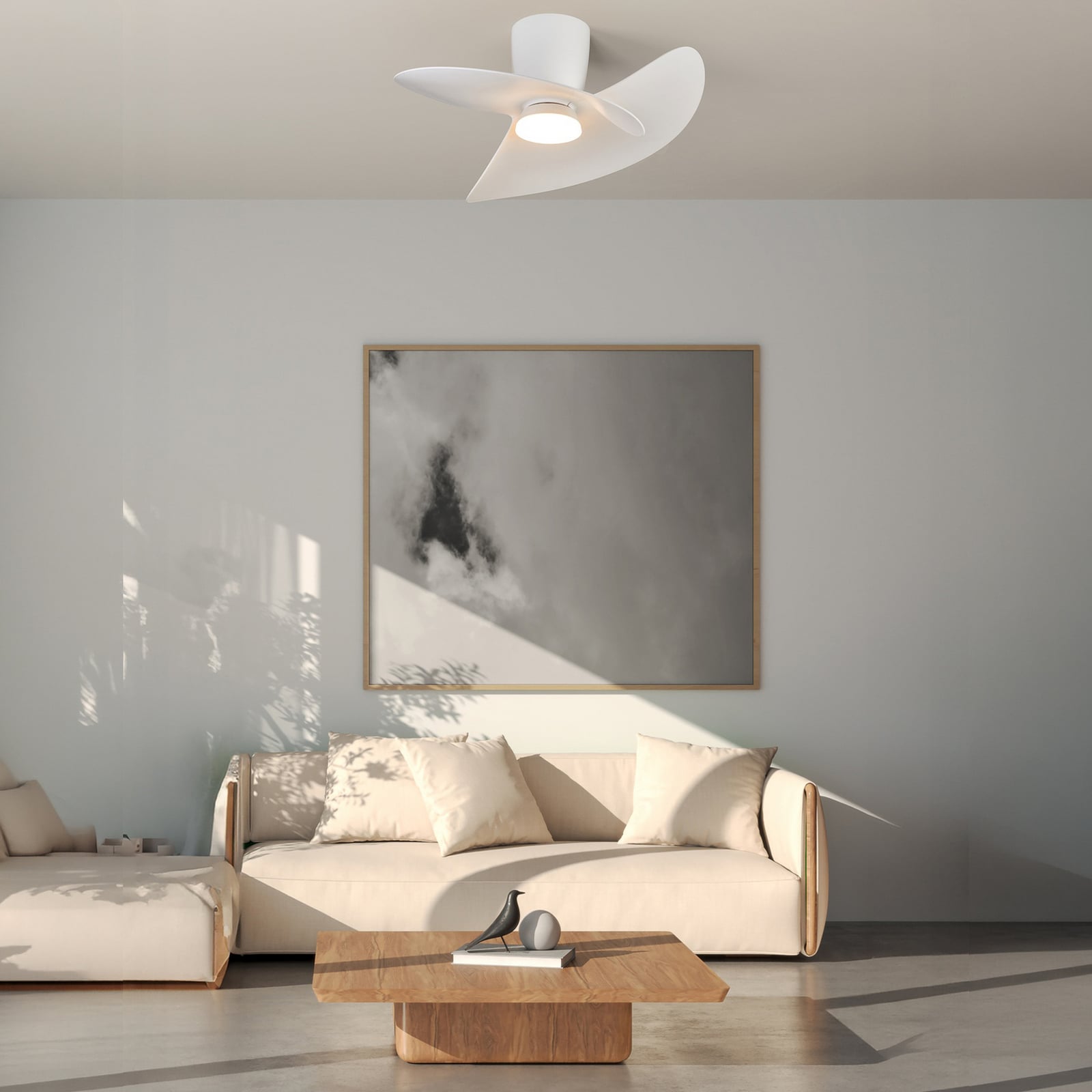 LED plafondventilator Ona wit DC stil CCT 70 cm - Mantra