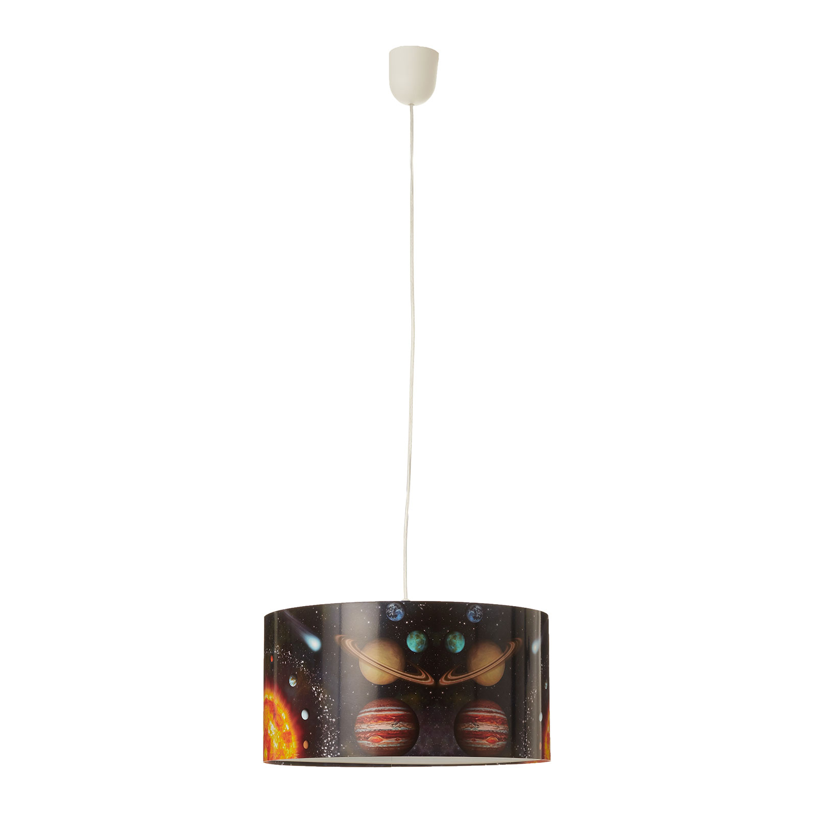 Space pendant light with space print