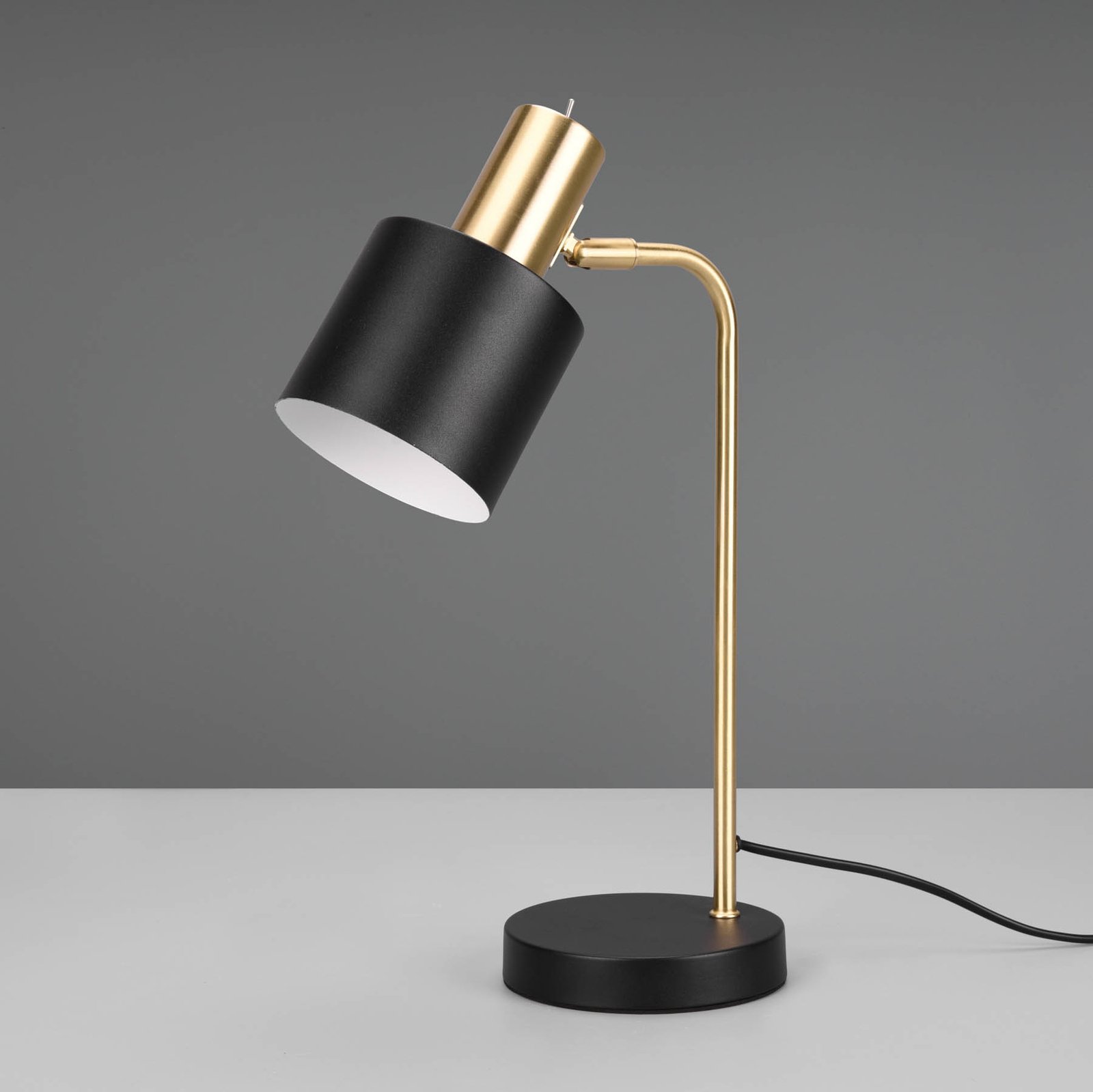 Adam table lamp, one-bulb, black/gold