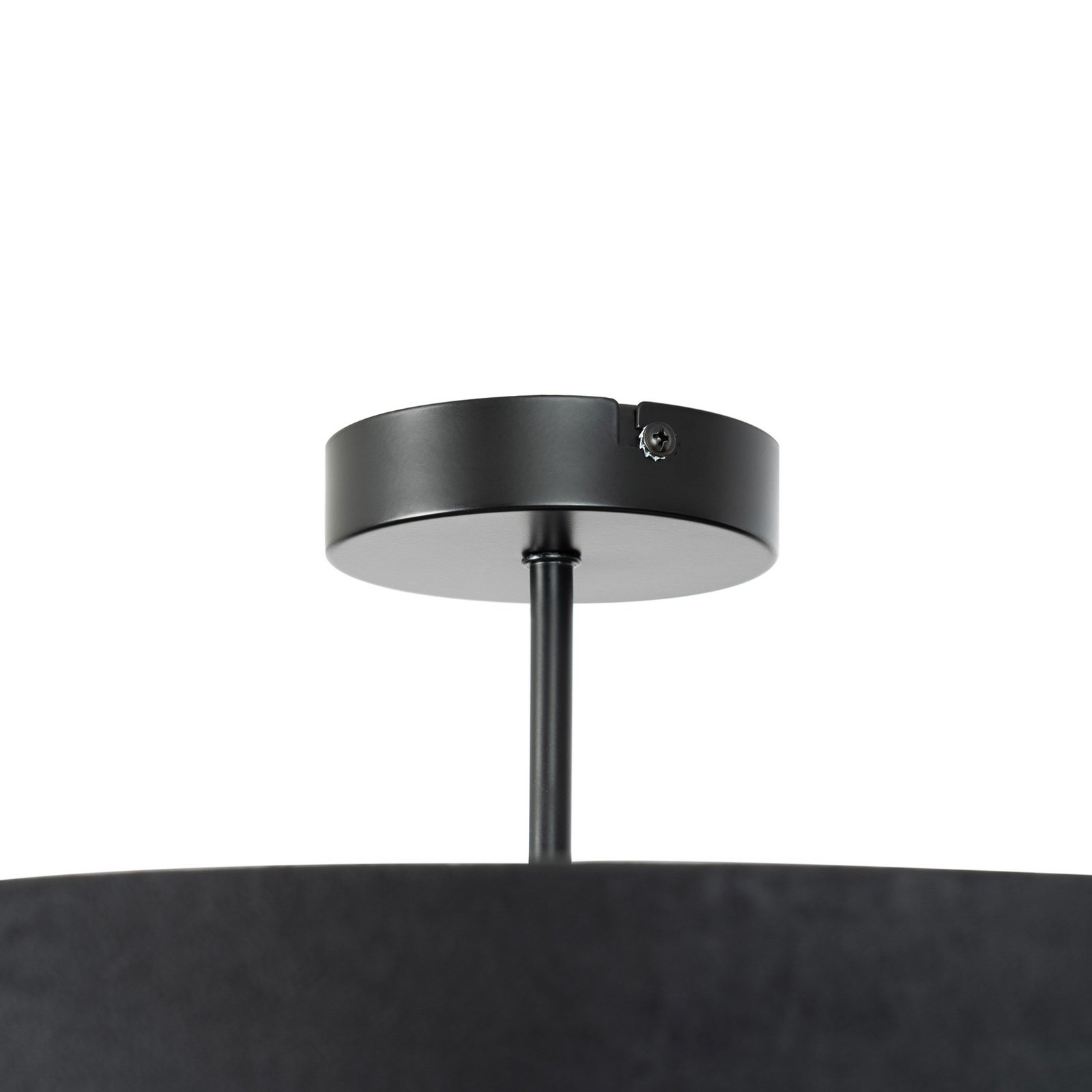 Lindby Deckenlampe Jusari, schwarz, Textil, Ø 56 cm, E27