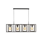 Squares pendant light 4-bulb black